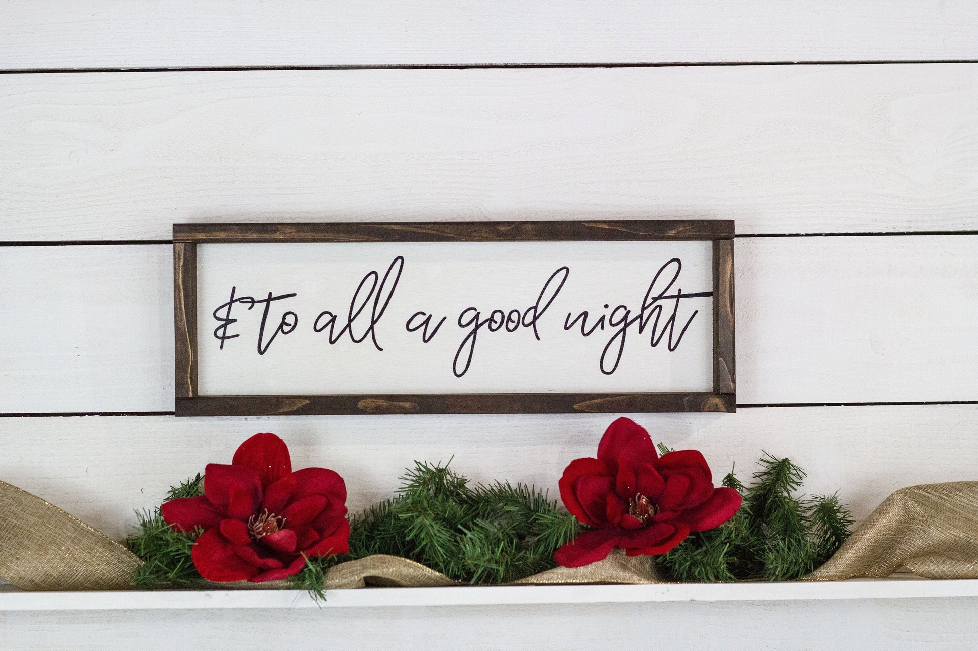 & to all a good night, wood sign, Christmas Decor