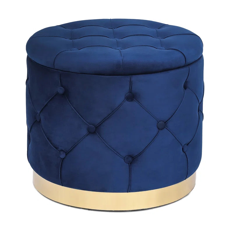 18.9" Wide Tufted round Storage Ottoman