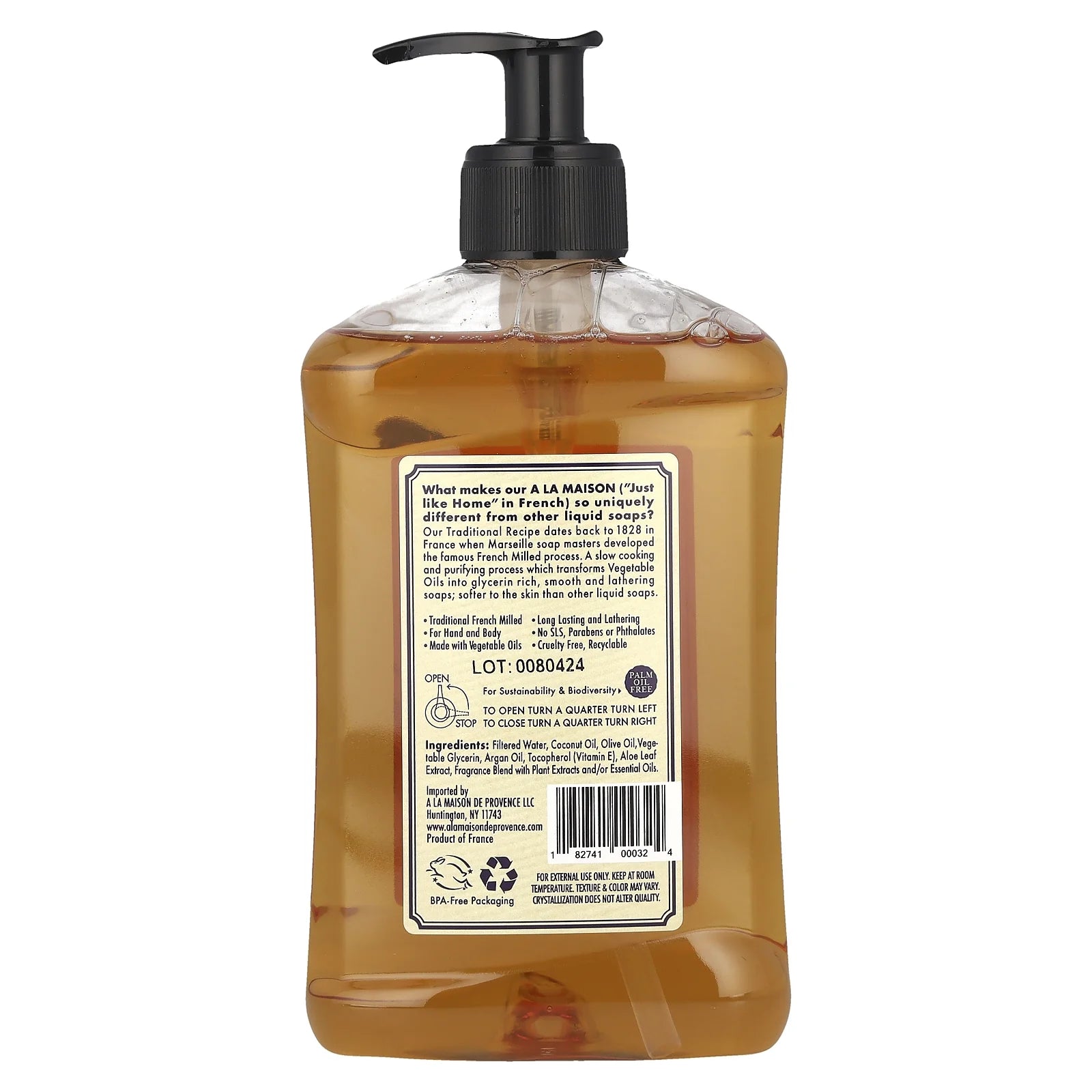 - Traditional French Milled Liquid Soap Lavender Aloe - 16.9 Fl. Oz.
