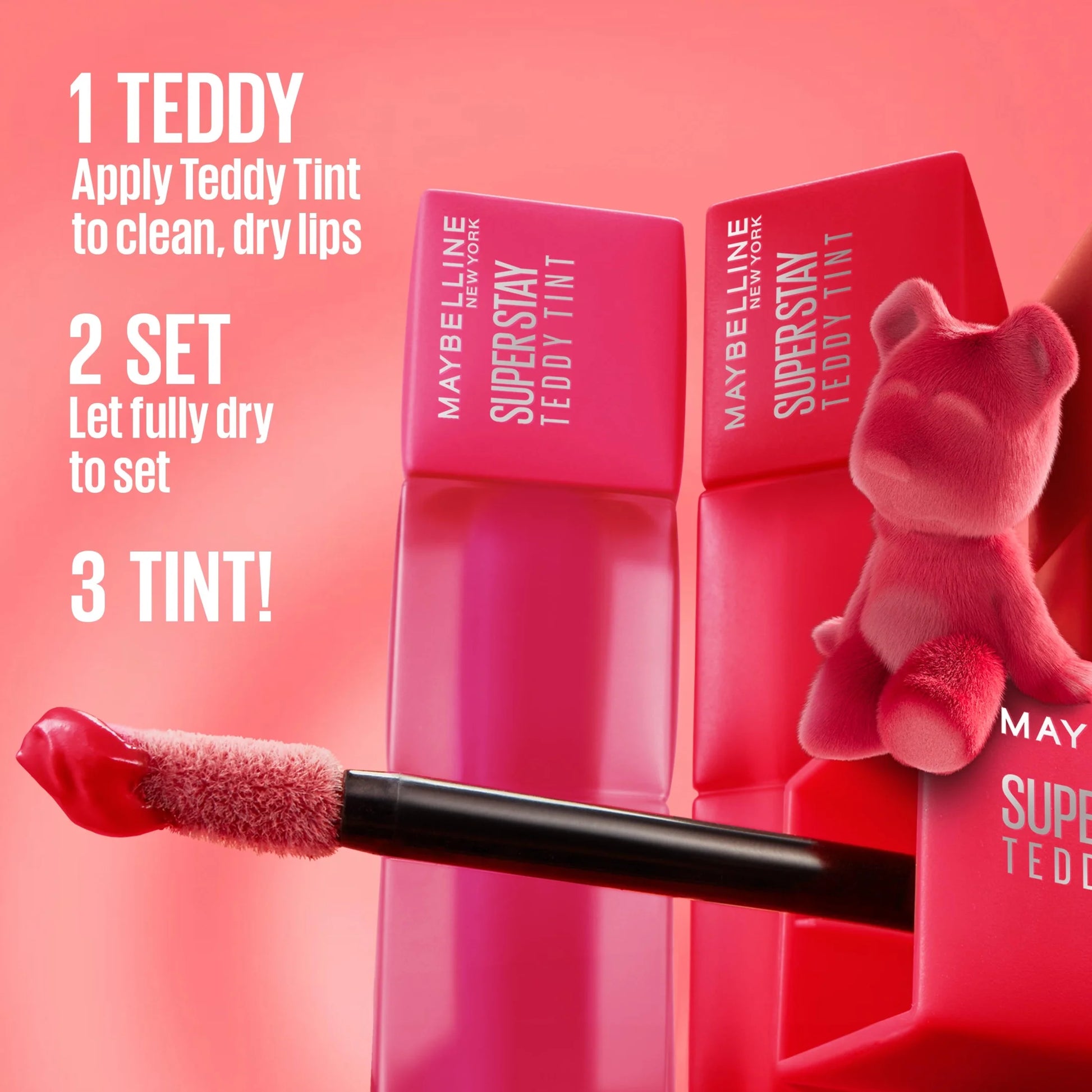 Super Stay Teddy Tint, Long Lasting Matte Lip Stain, Baby Tee, 0.17 Fl Oz