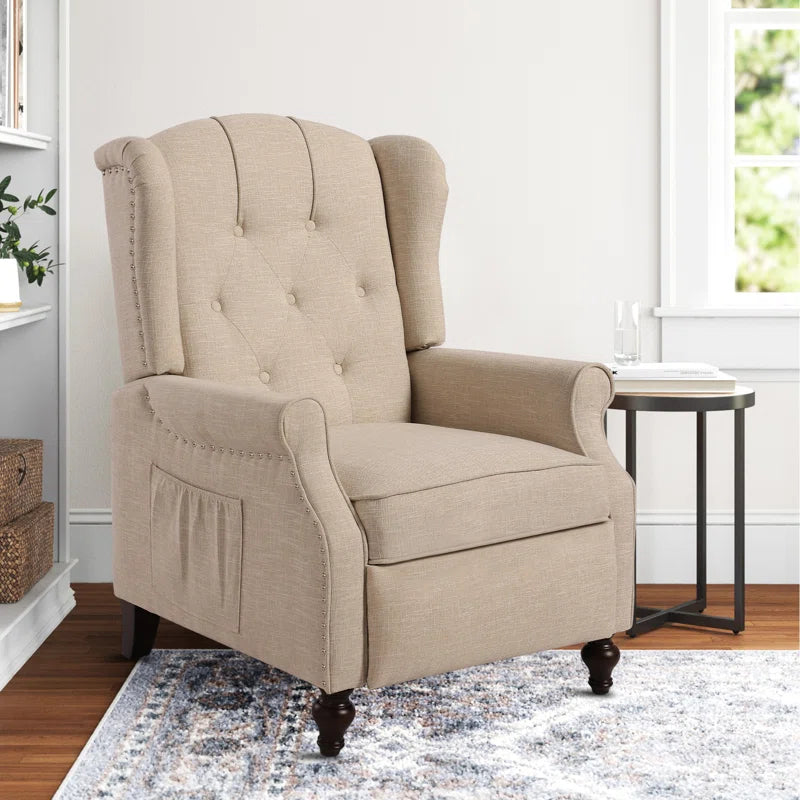Zelma Upholstered Push Back Recliner W/ Vibratory Massage & Heating Function