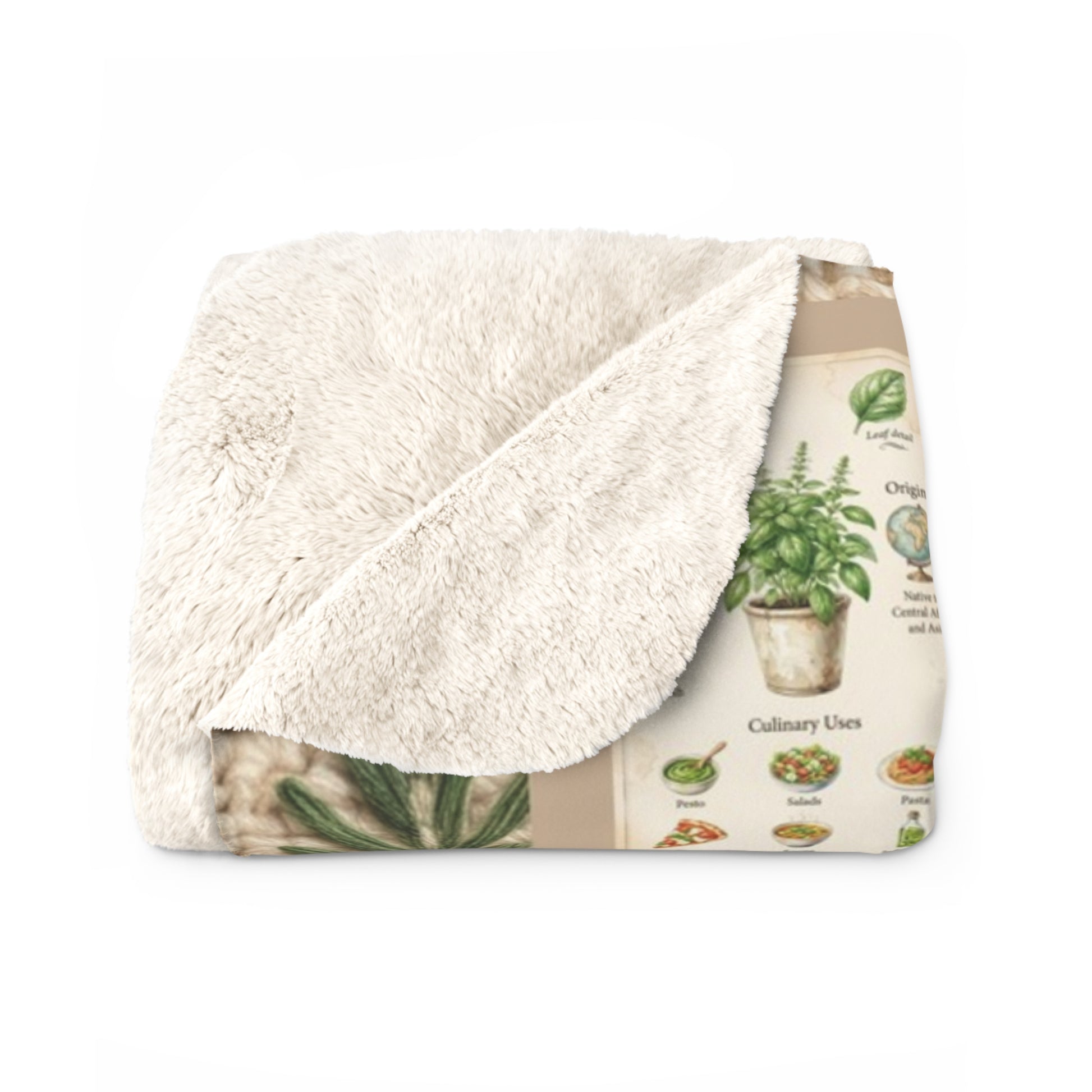 30 Herbs & Spices Sherpa Blanket - Crochet Style