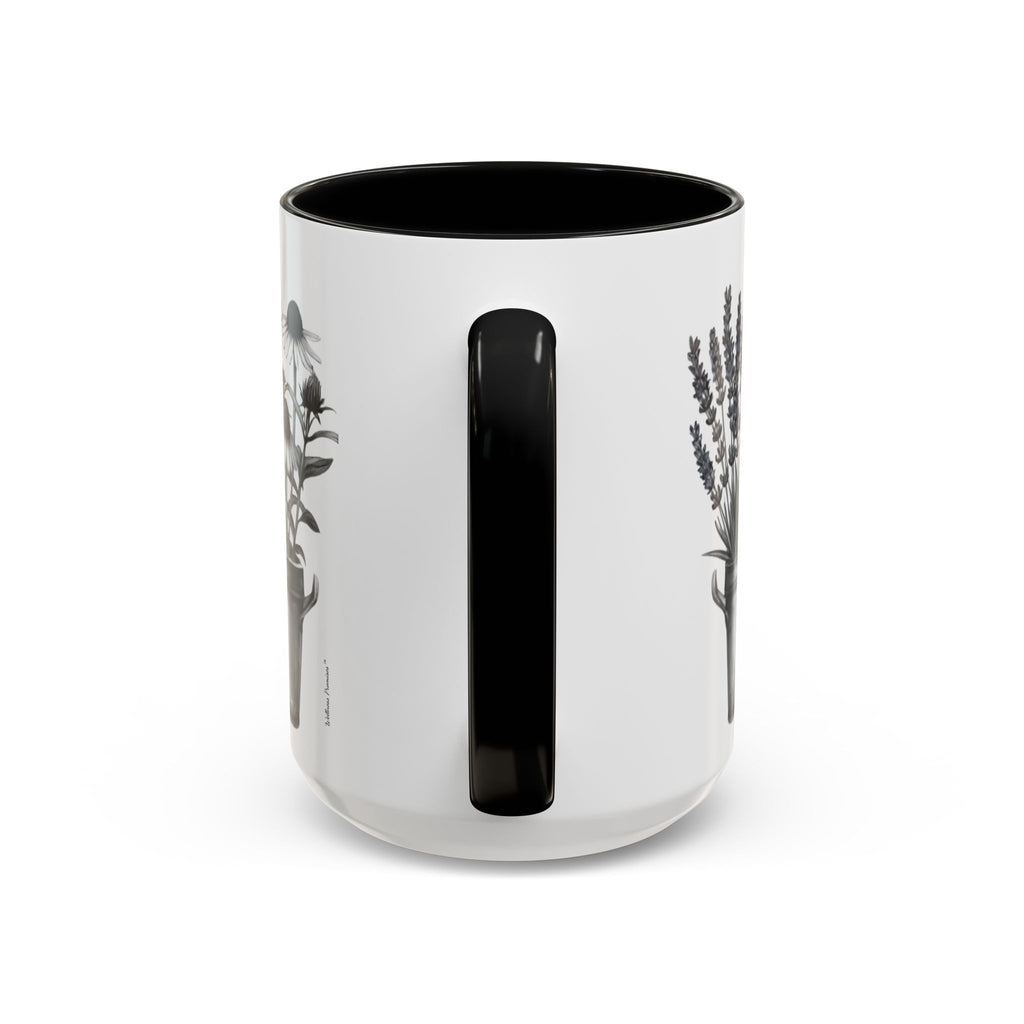 Herb Garden Accent Coffee Mug (Black & White Design) - Green Handle, Botanical Print, Perfect Gift for Plant Lovers, Housewarming, Kitchen Decor, Mother's [...]