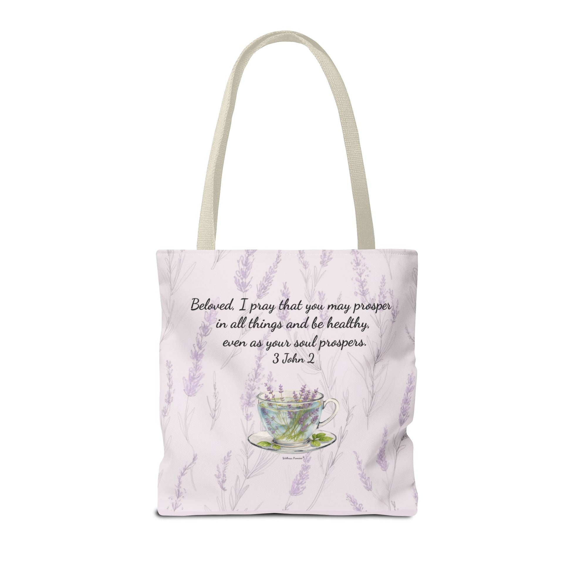 Slow-Living Corner Tote Bag — Cozy Self-Care AOP Canvas Tote with Faith Quotes (Pink)