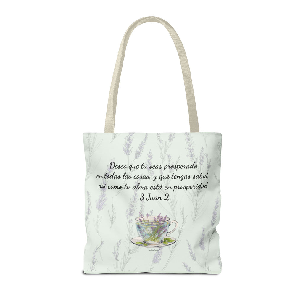 Slow-Living Corner Tote Bag — "Rinconcito Calma" Spanish Cozy Self-Care AOP Canvas Tote with Faith Quotes (Mint Green)