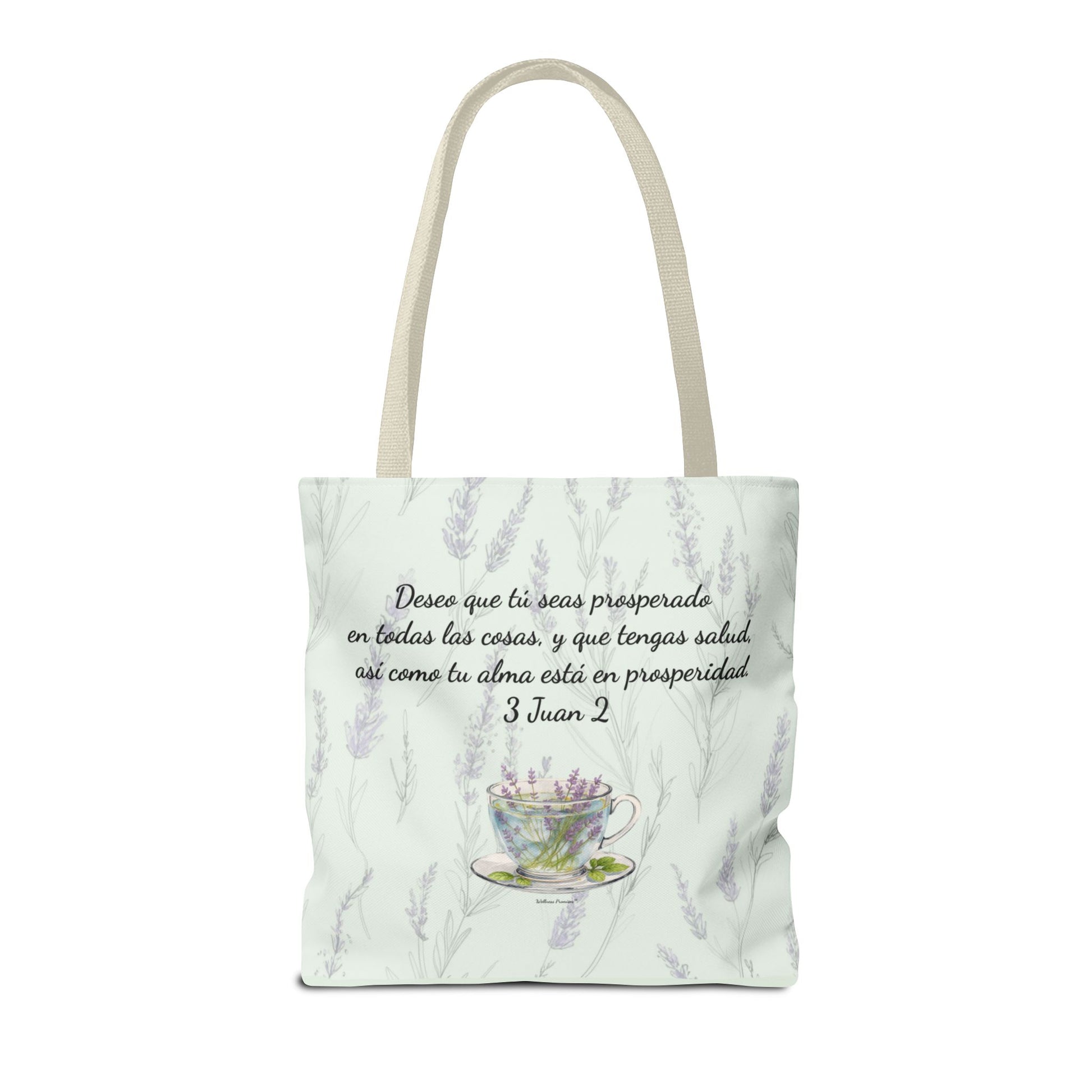 Slow-Living Corner Tote Bag — "Rinconcito Calma" Spanish Cozy Self-Care AOP Canvas Tote with Faith Quotes (Mint Green)