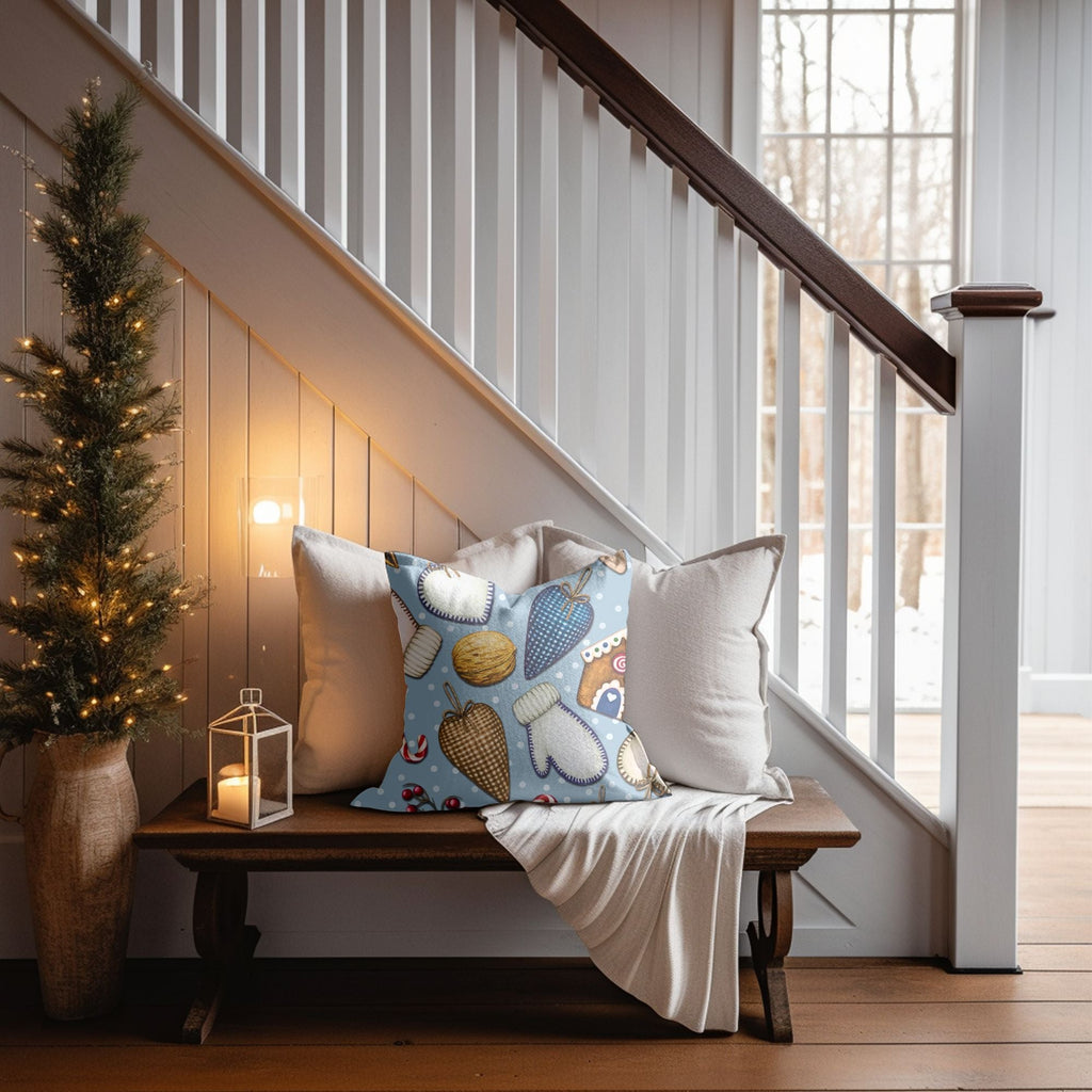 Christmas Ornament Pattern Throw Pillow for Holiday Decor | Homeezone