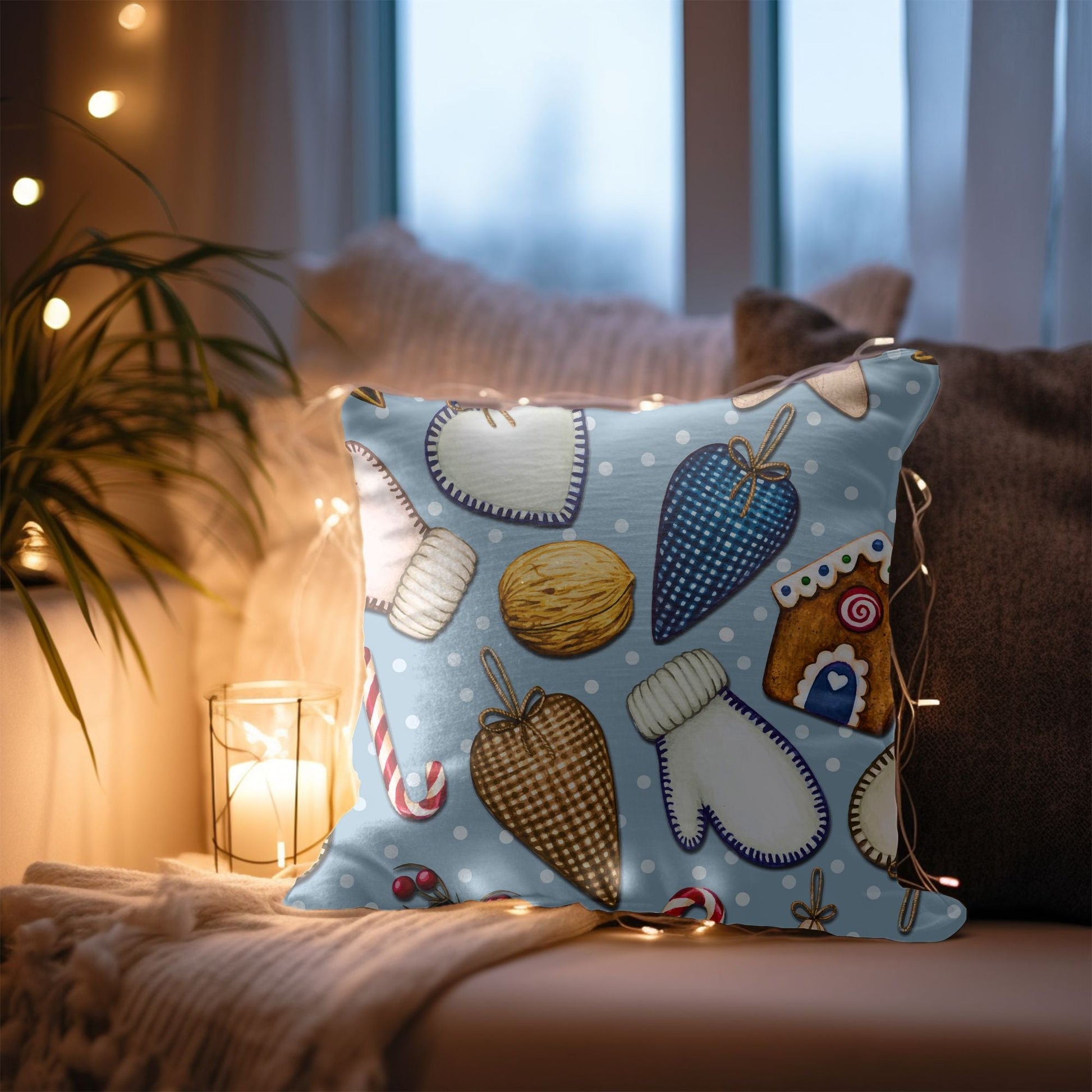Christmas Ornament Pattern Throw Pillow for Holiday Decor | Homeezone