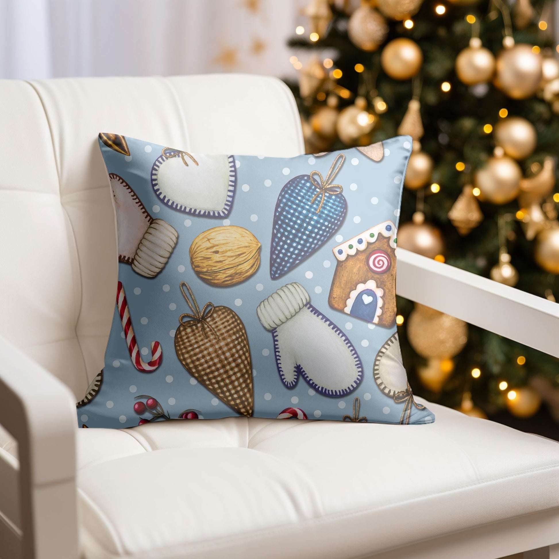 Christmas Ornament Pattern Throw Pillow for Holiday Decor | Homeezone