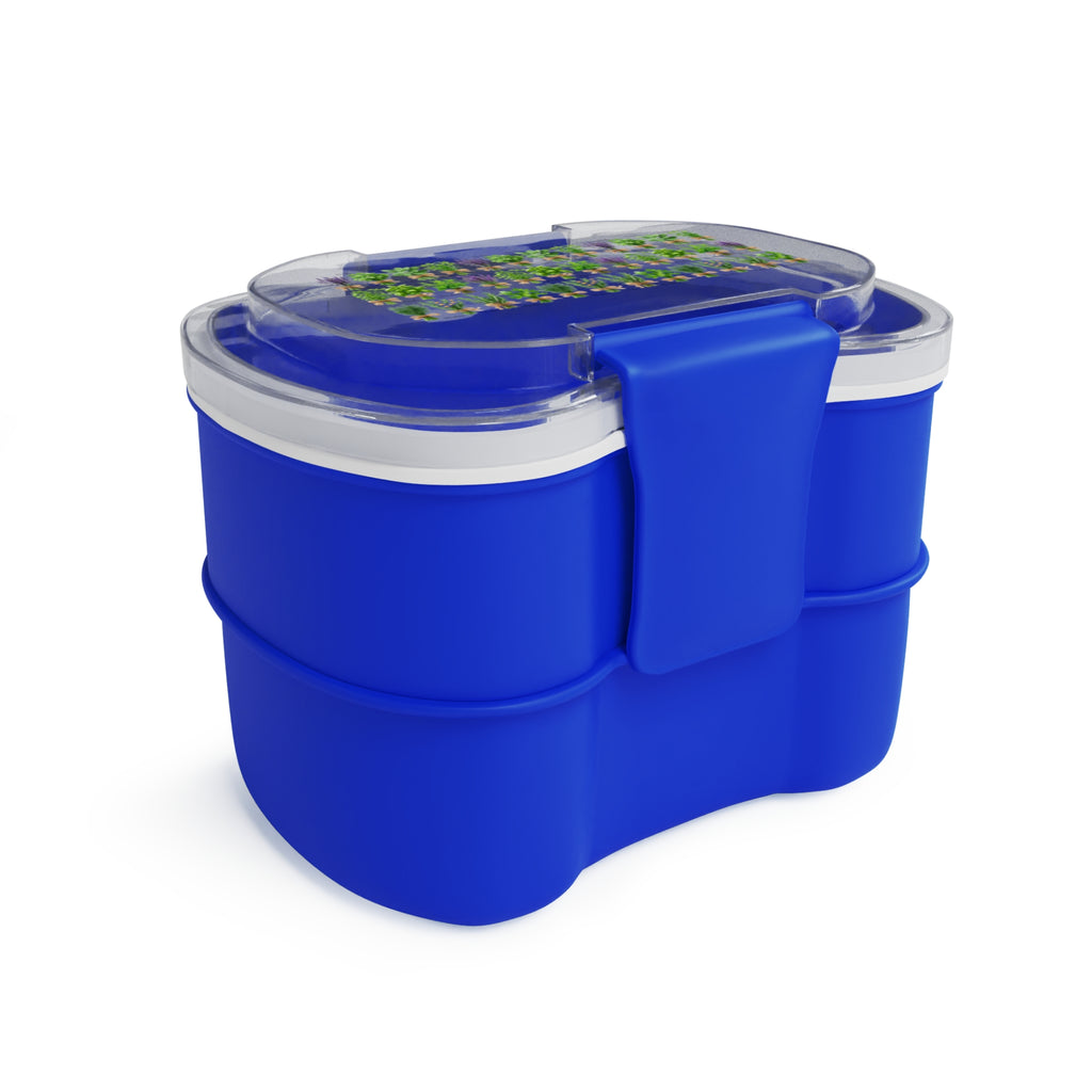 Herbal Two-Tier Bento Box for Meal Prep, Eco-Friendly Lunch Container, Perfect for School, Work, Picnic, and Gardening Enthusiasts