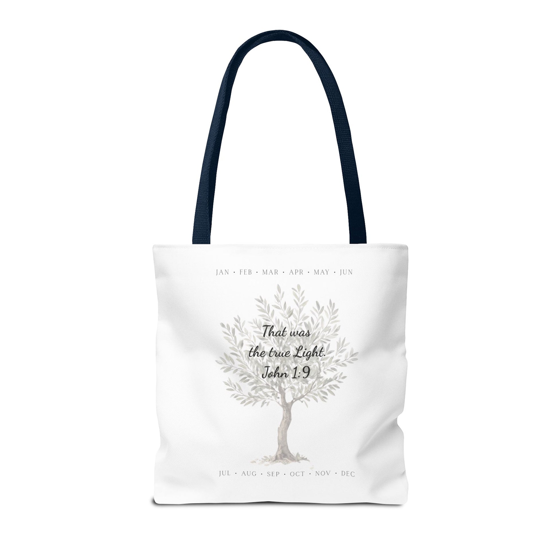 Nativity Tote Bag Year Round — (White Color) "Celebrate Good News All Year" Nativity Tote