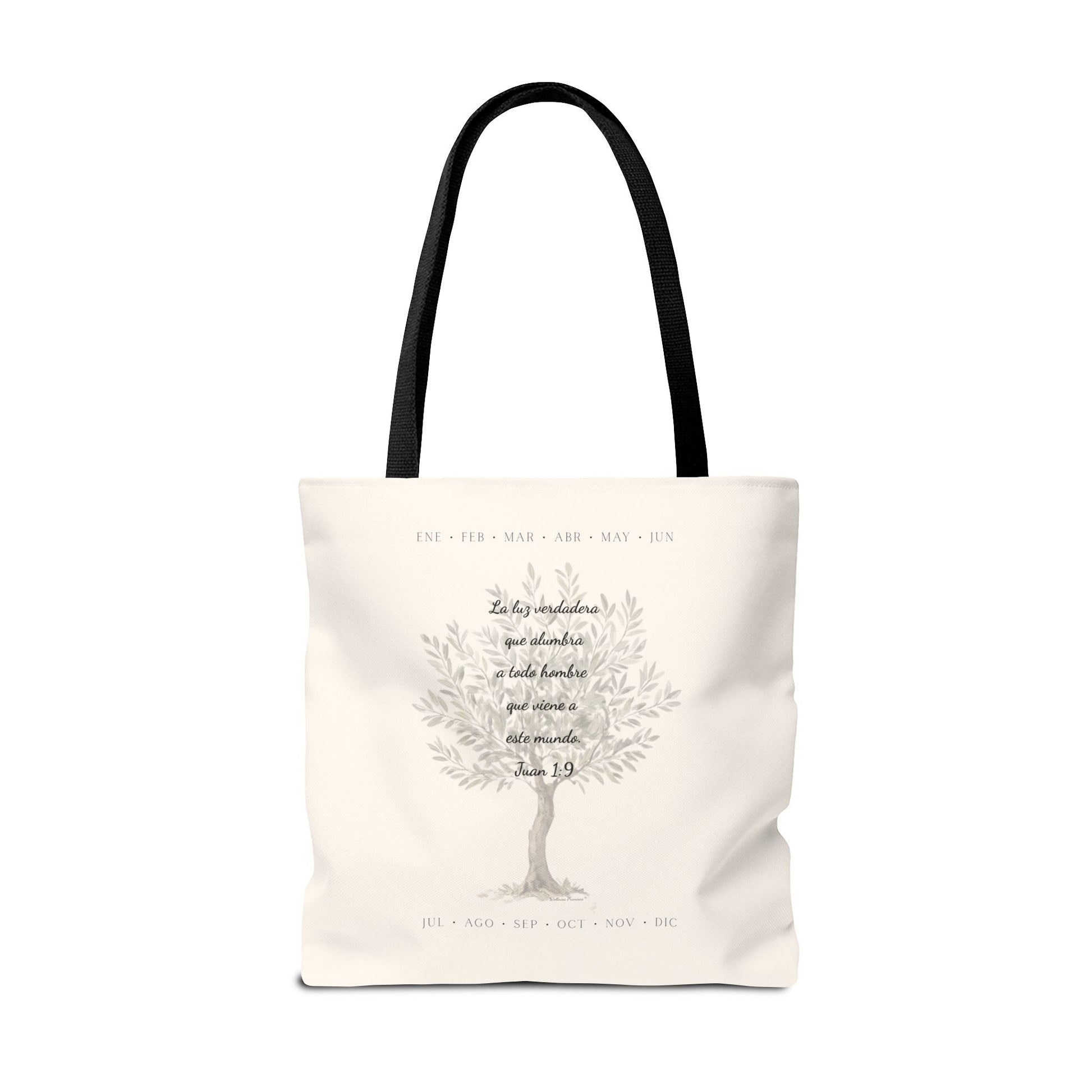 Nativity Tote Bag Year Round (Cream Color)  — "Las Buenas Noticias" Spanish Nativity Tote