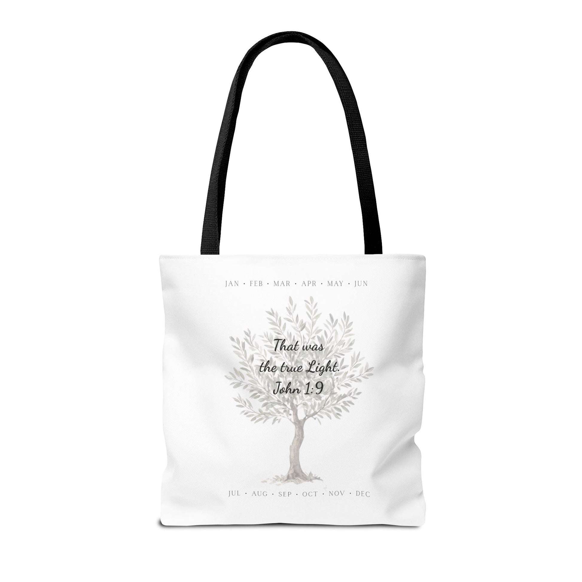 Nativity Tote Bag Year Round — (White Color) "Celebrate Good News All Year" Nativity Tote
