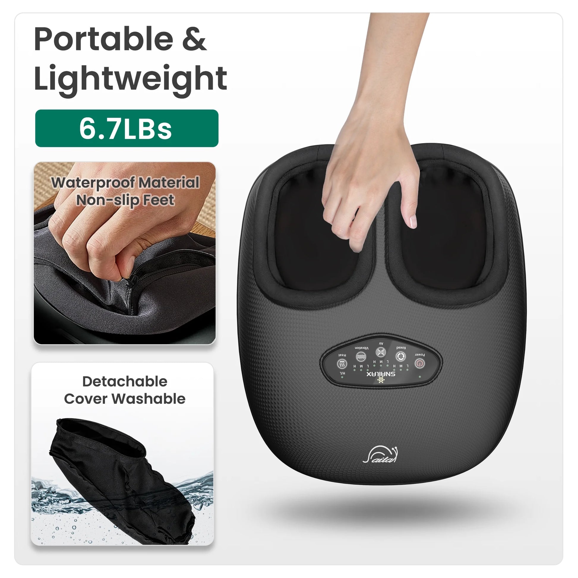 Shiatsu Foot Massager with Soothing Heat, Kneading Foot Massager Machine Improve Blood Circulation Size 13, Gifts