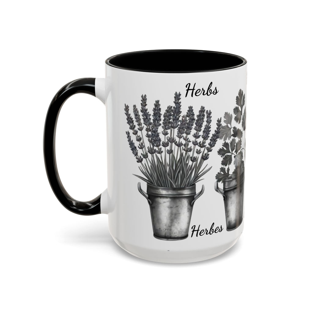 Herb Garden Accent Coffee Mug (Black & White Design) - Green Handle, Botanical Print, Perfect Gift for Plant Lovers, Housewarming, Kitchen Decor, Mother's [...]