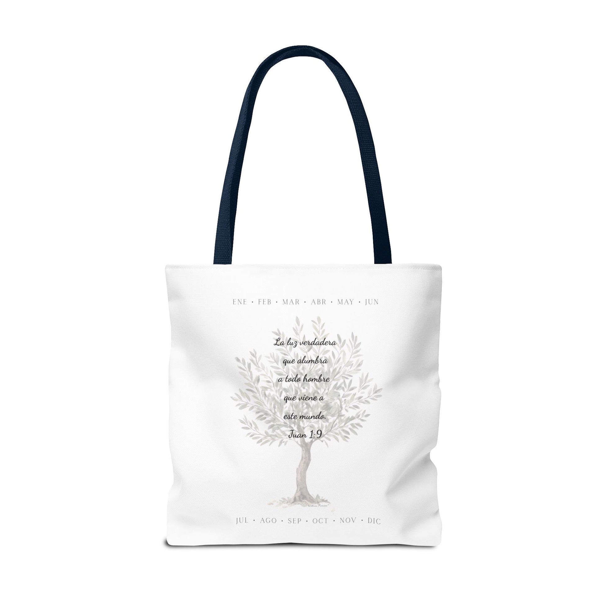 Nativity Tote Bag Year Round — (White Color) "Las Buenas Noticias" Spanish Nativity Tote