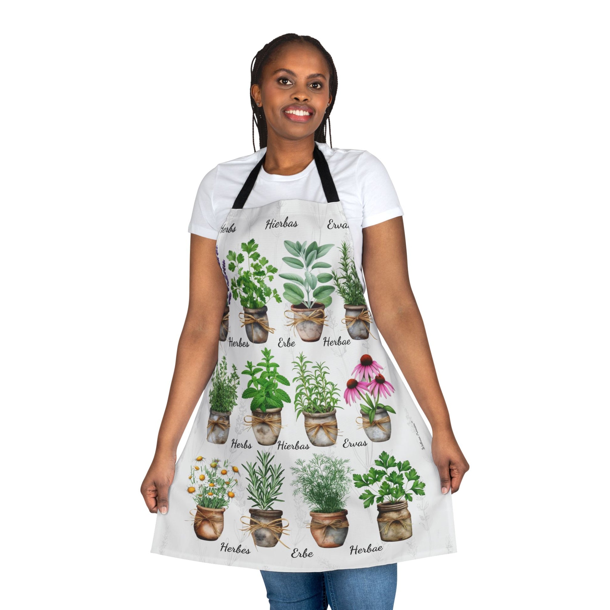Herb Garden Apron, Cooking Apron, Garden Themed Apron, Gift for Chefs, Plant Lover Accessories, Herbalist Apron