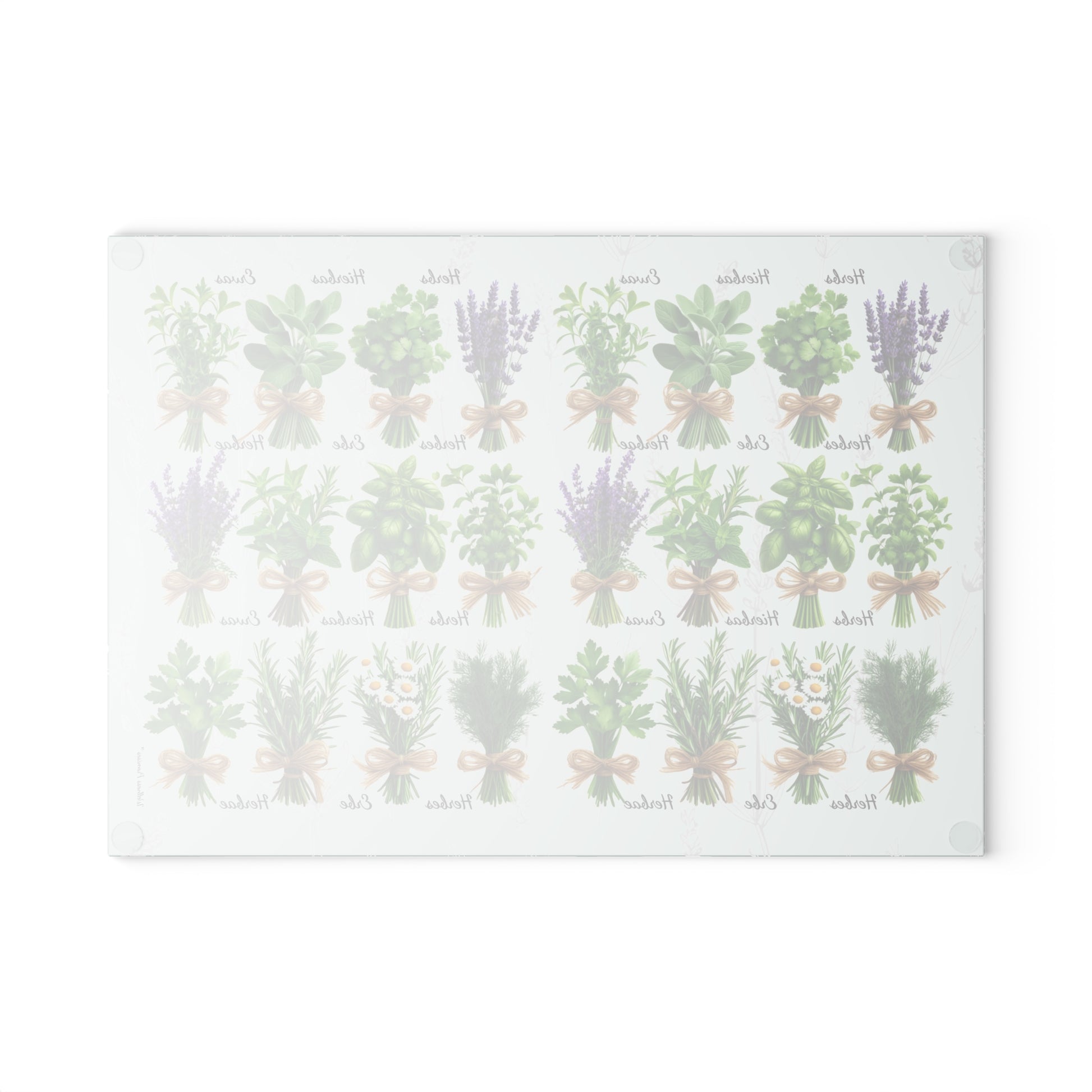 Herb Garden Glass Cutting Board, Kitchen Decor, Gift for Home Chefs, Mother's Day, Cooking Essentials, Plant Lover Gift