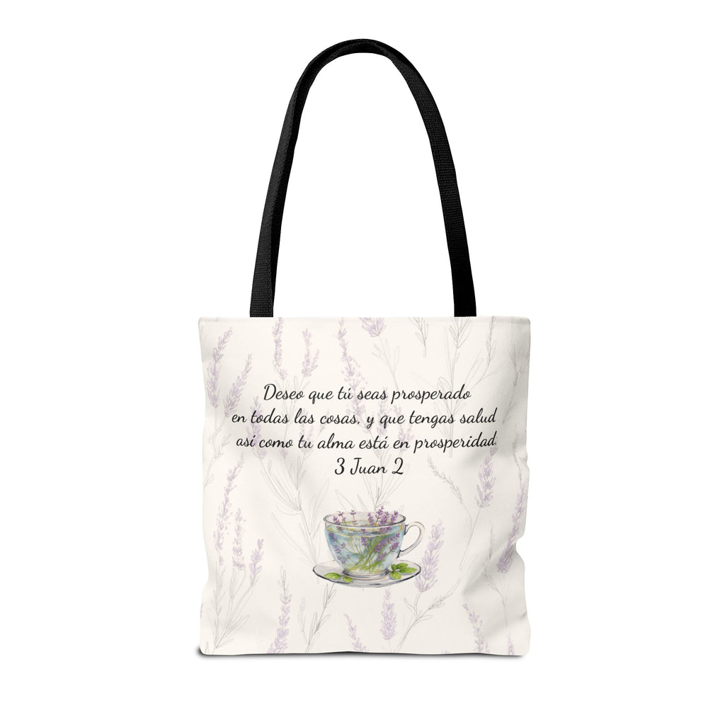 Slow-Living Corner Tote Bag — "Rinconcito Calma" Spanish Cozy Self-Care AOP Canvas Tote with Faith Quotes
