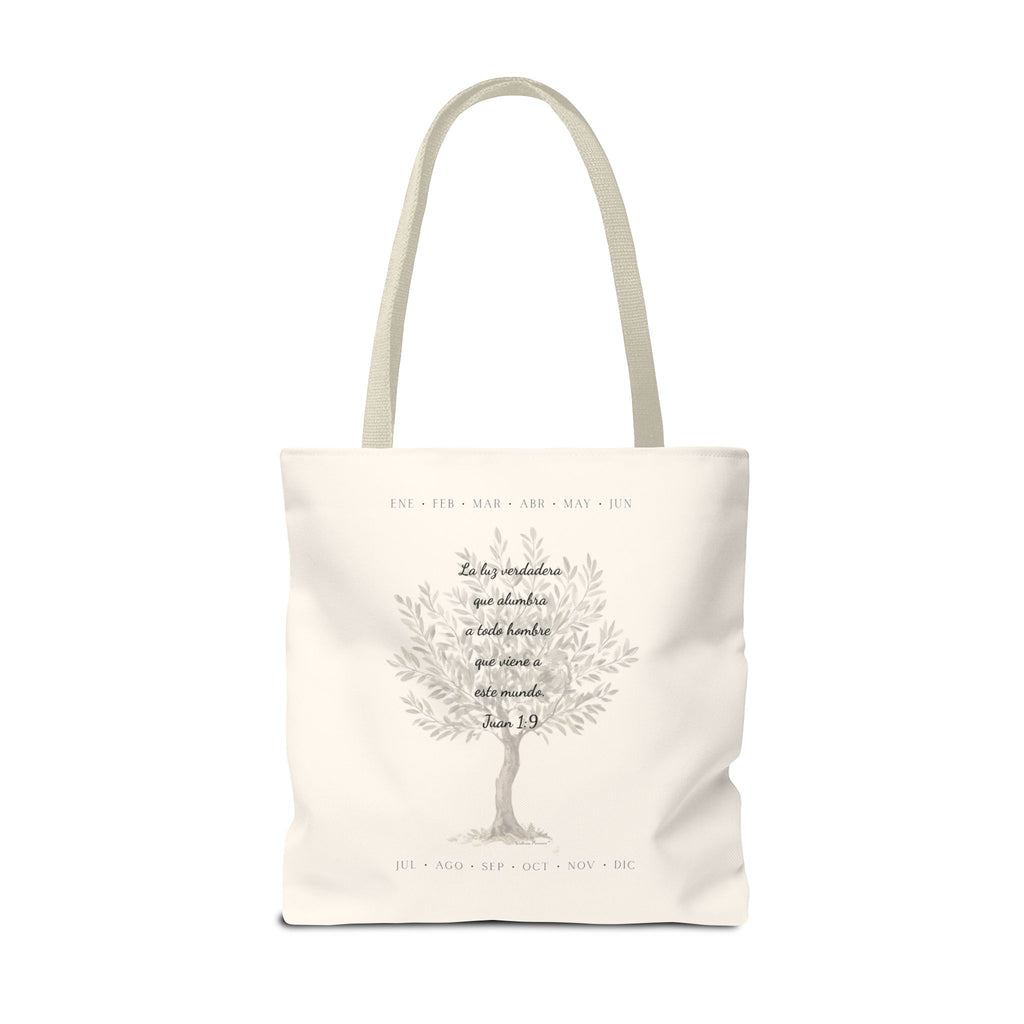 Nativity Tote Bag Year Round (Cream Color)  — "Las Buenas Noticias" Spanish Nativity Tote