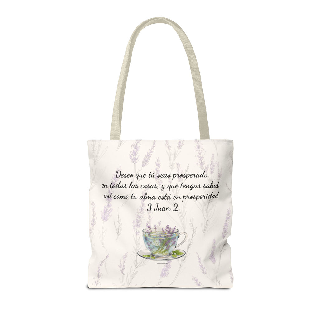 Slow-Living Corner Tote Bag — "Rinconcito Calma" Spanish Cozy Self-Care AOP Canvas Tote with Faith Quotes