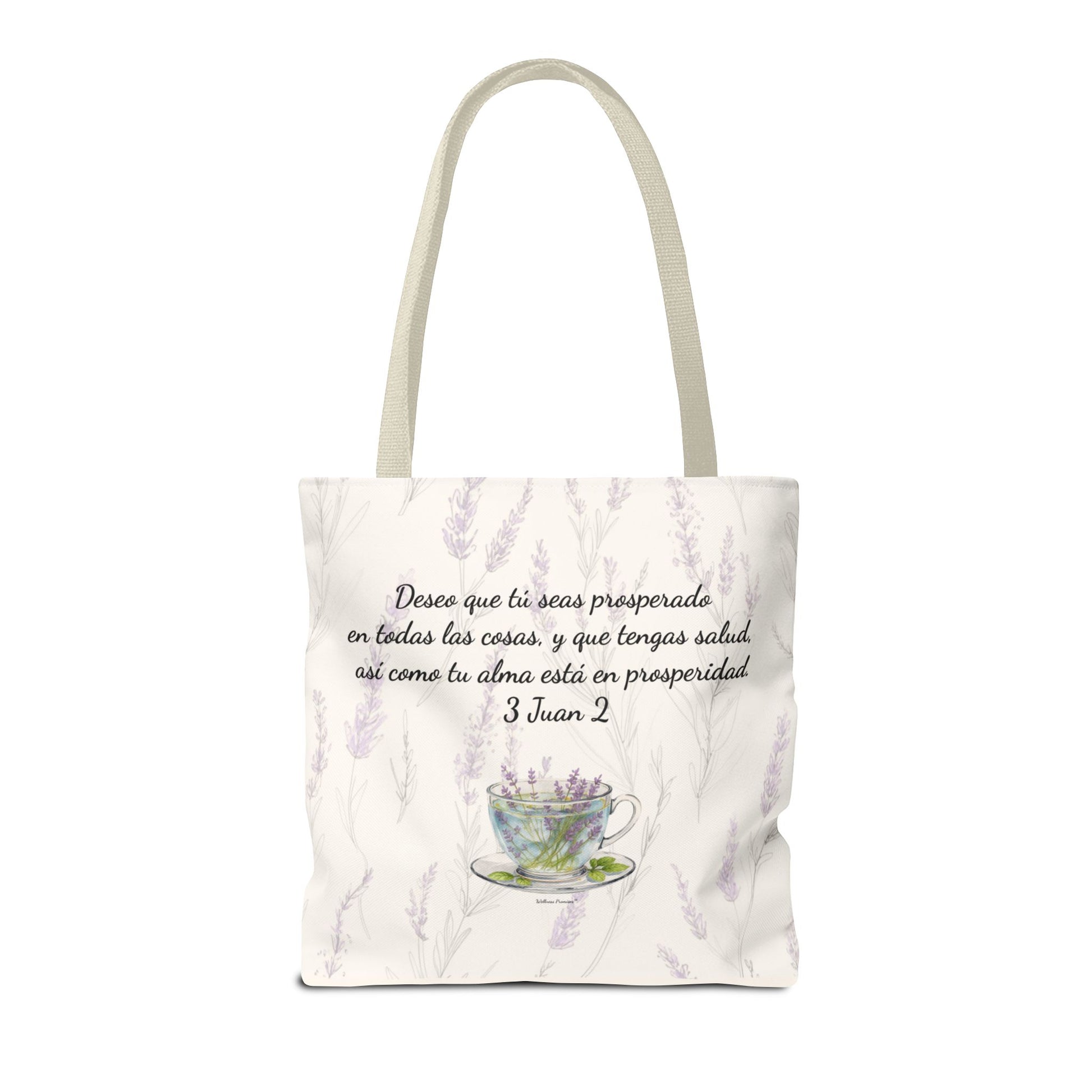 Slow-Living Corner Tote Bag — "Rinconcito Calma" Spanish Cozy Self-Care AOP Canvas Tote with Faith Quotes