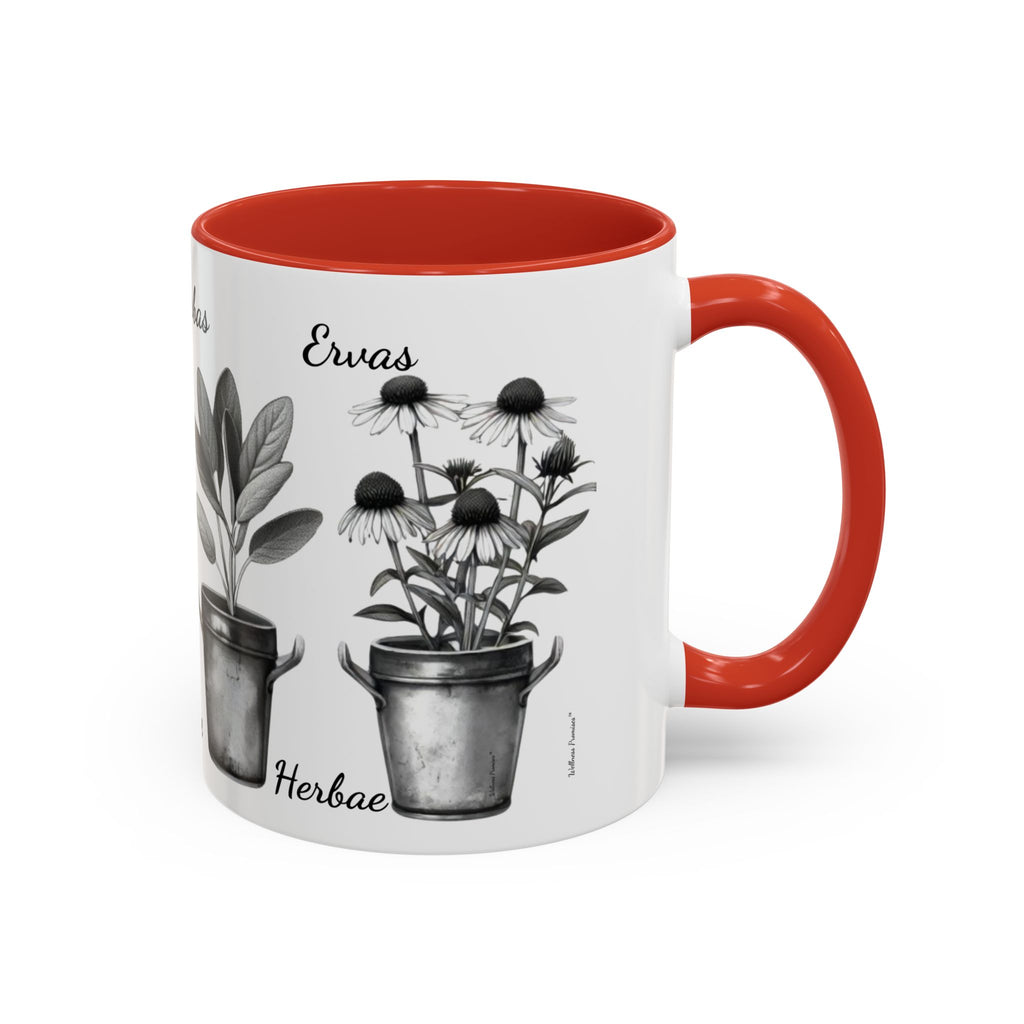 Herb Garden Accent Coffee Mug (Black & White Design) - Green Handle, Botanical Print, Perfect Gift for Plant Lovers, Housewarming, Kitchen Decor, Mother's [...]