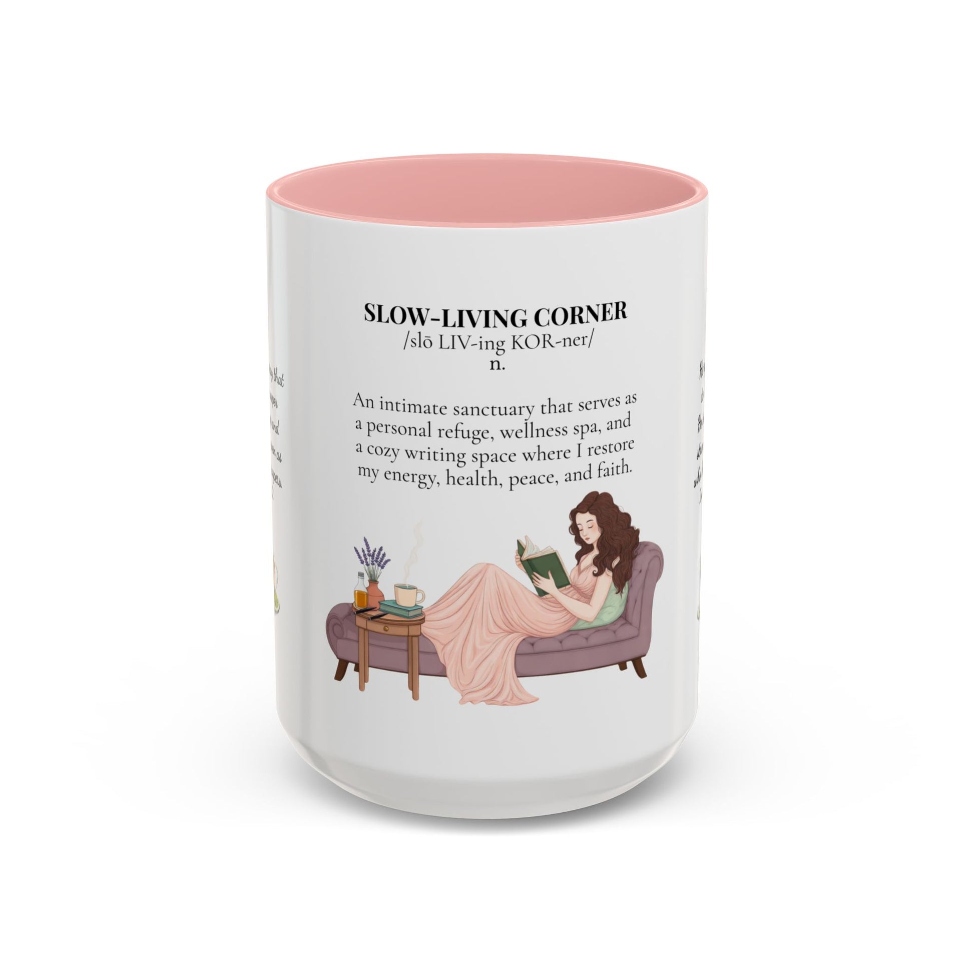 Slow-Living Corner Accent Coffee/Tea Mug — Inspirational Christian Relaxation Herbal (11/15oz)