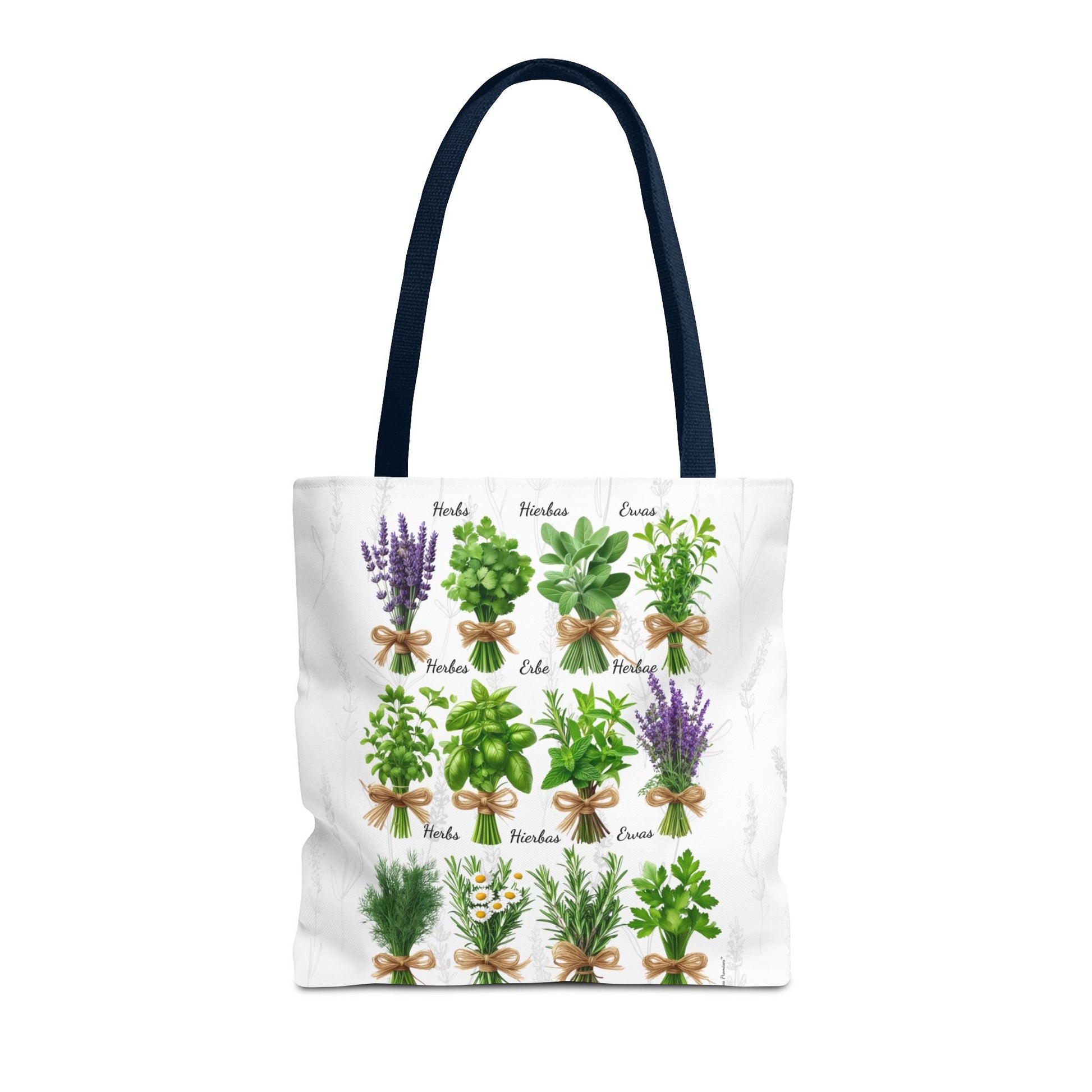 6 Language Herbal Garden Tote Bag | Botanical Shopping Tote | Eco-Friendly Grocery Bag, Plant Lover Gift, Garden Decor, Mothers Day