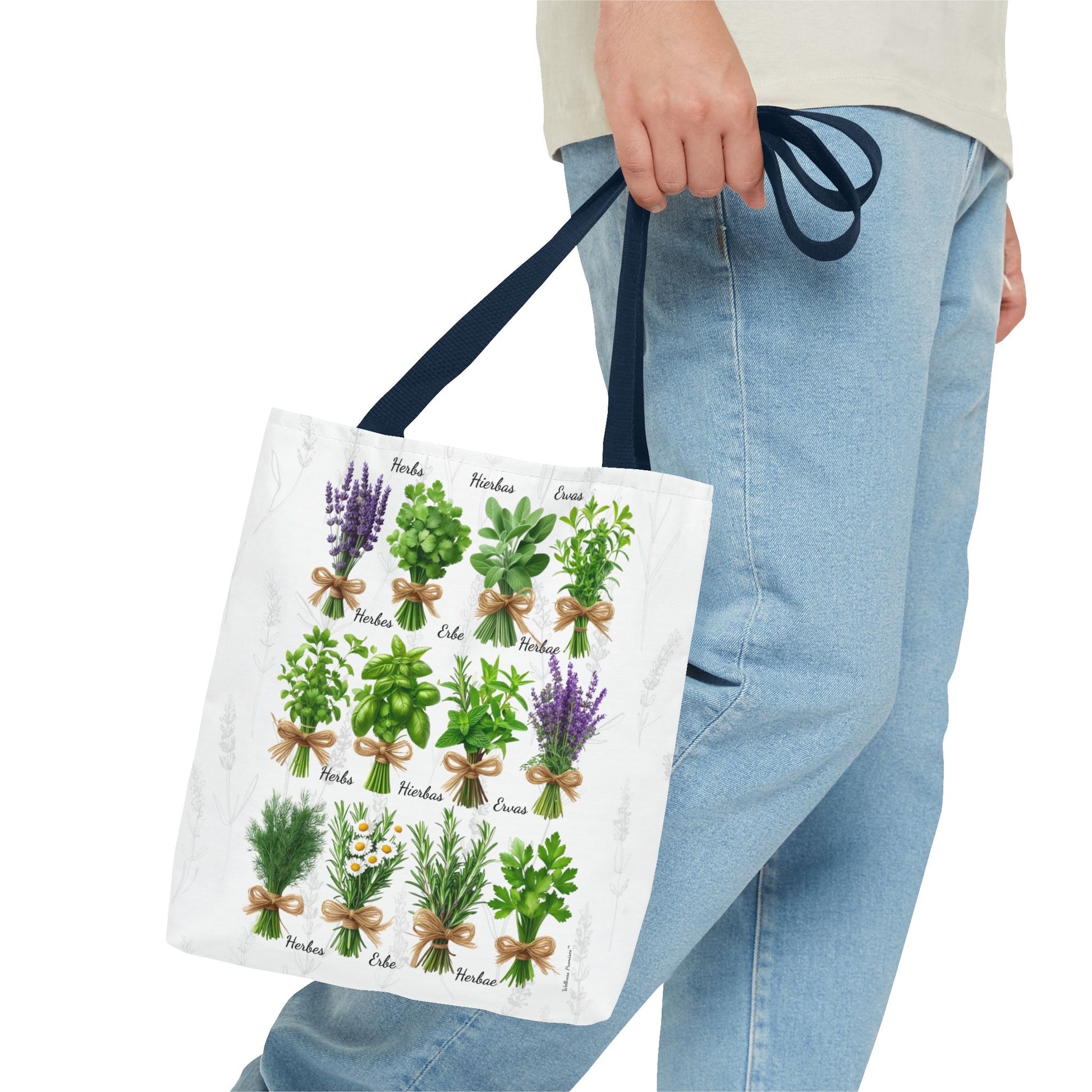 6 Language Herbal Garden Tote Bag | Botanical Shopping Tote | Eco-Friendly Grocery Bag, Plant Lover Gift, Garden Decor, Mothers Day