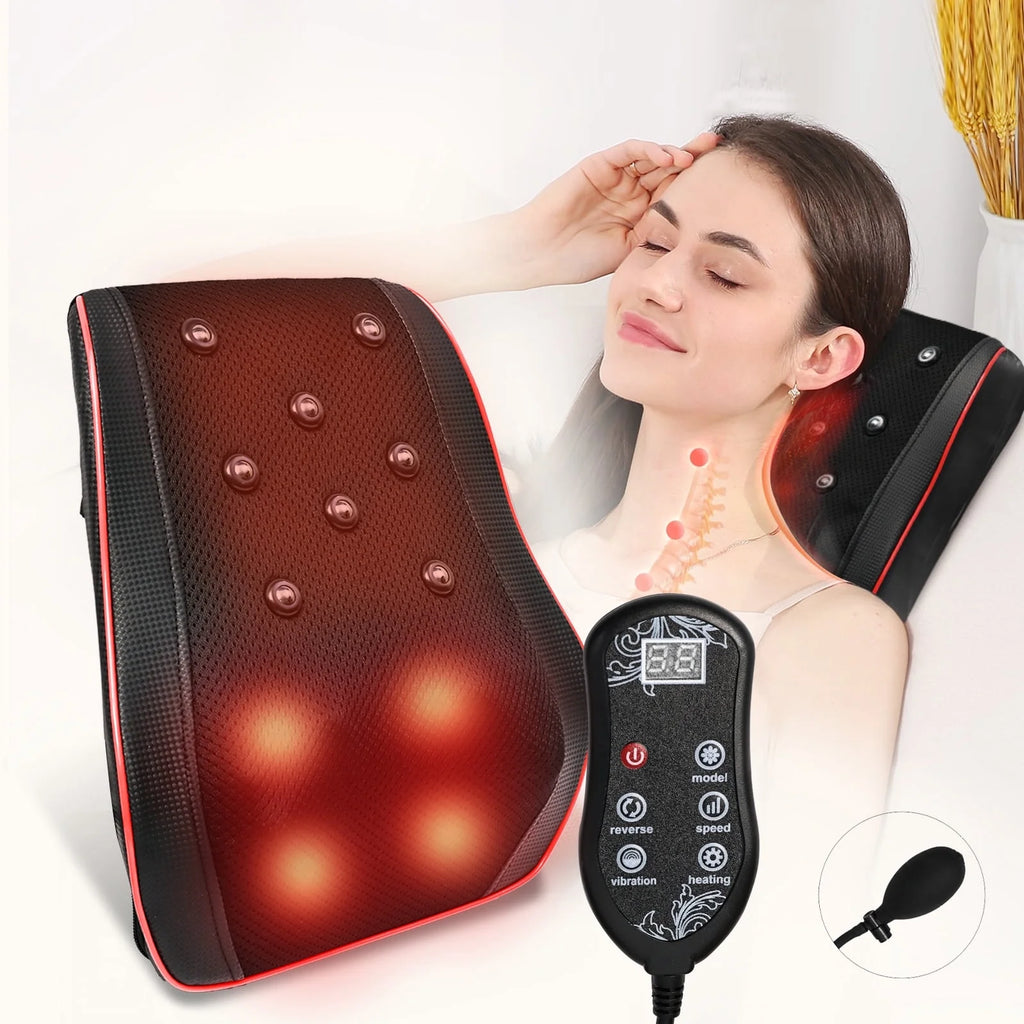 Back Massager with Heat, Shiatsu Back and Neck Massager with 3D, Deep Tissue Kneading for Pain Relief, Massage Pillow at Home or Office