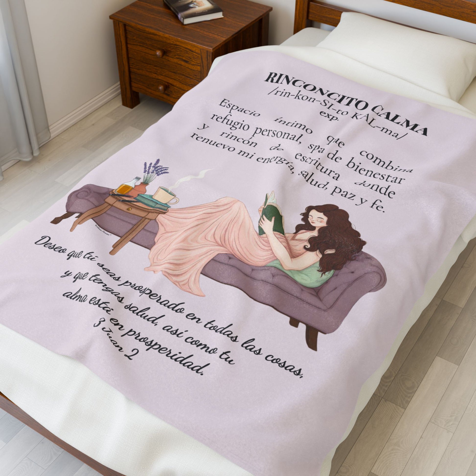 Velveteen Plush Blanket — "Rinconcito Calma" Spanish Bible Cozy Reading Throw