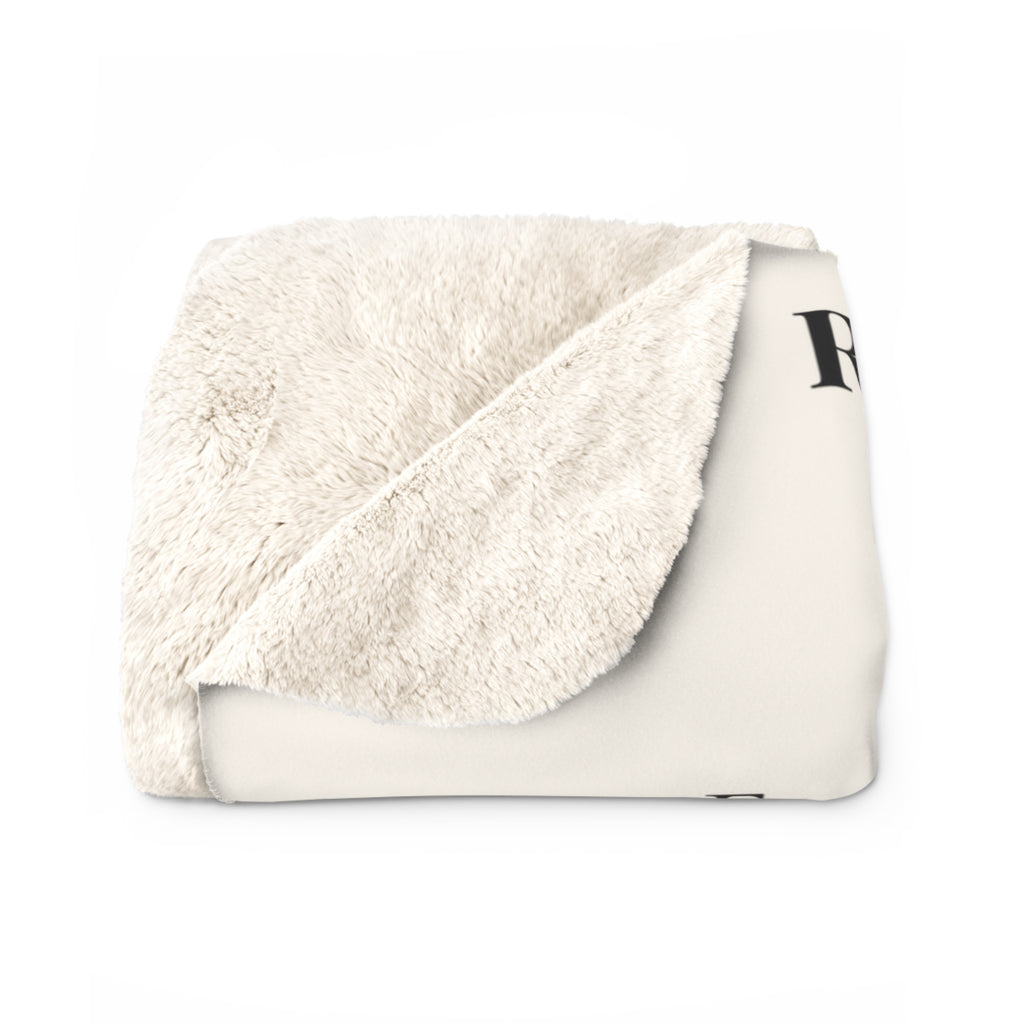 Sherpa Blanket - "Rinconcito Calma" (Green) Cozy Spanish Bible Self-Care Throw with Reading Girl Design