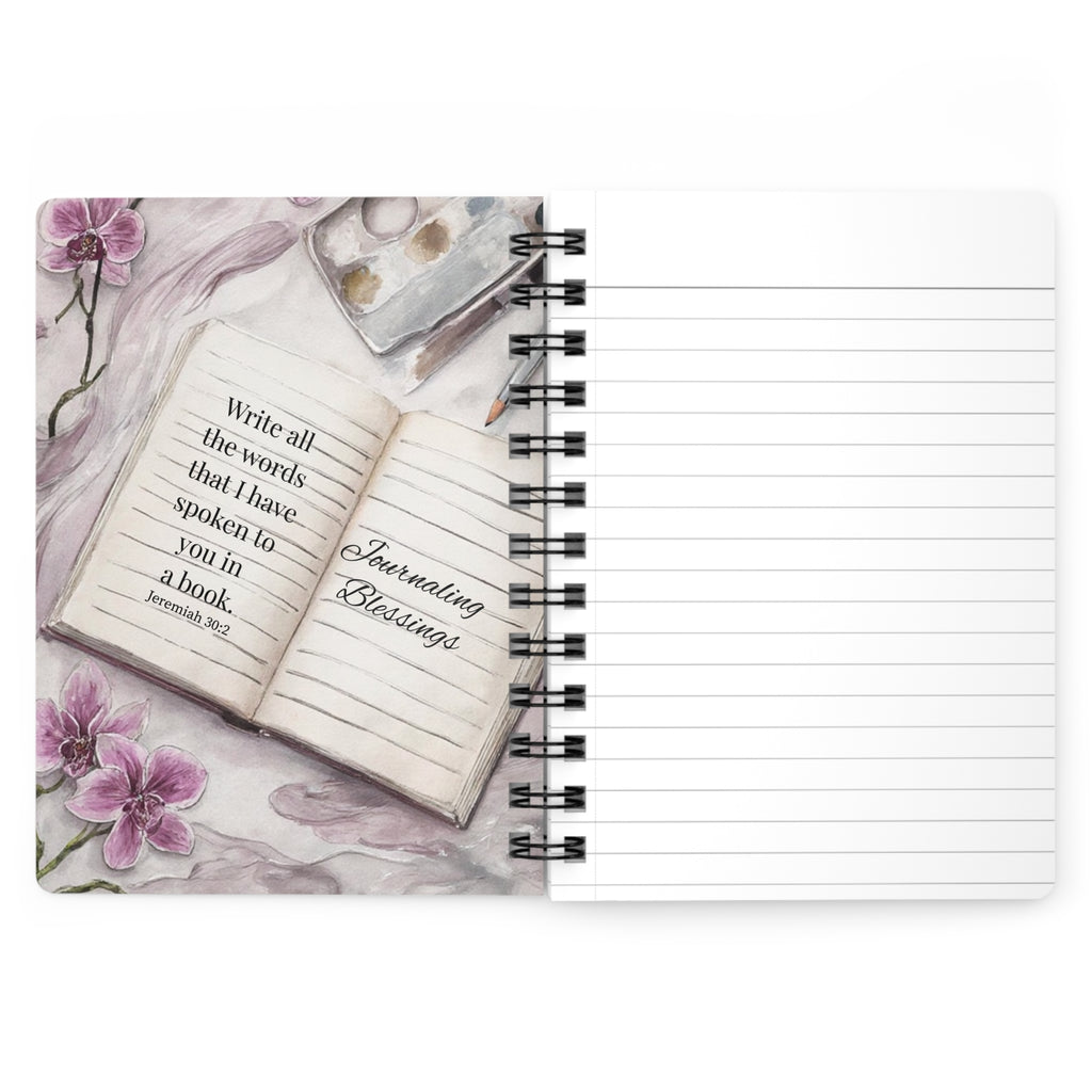 Orchid 'Write the Vision' Spiral Journal — Inspirational Christian Notebook (Scripture: Habakkuk 2:2)
