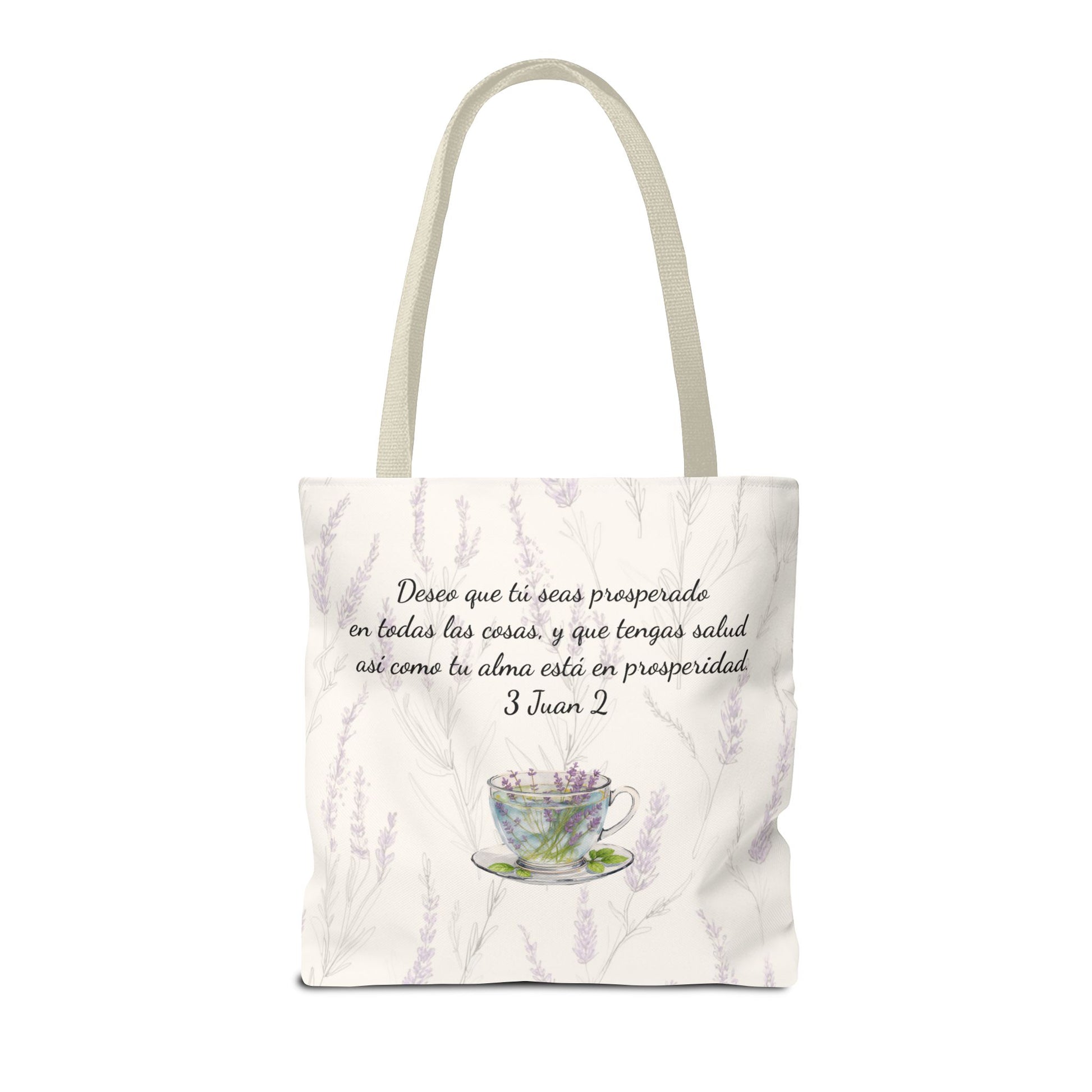 Slow-Living Corner Tote Bag — "Rinconcito Calma" Spanish Cozy Self-Care AOP Canvas Tote with Faith Quotes