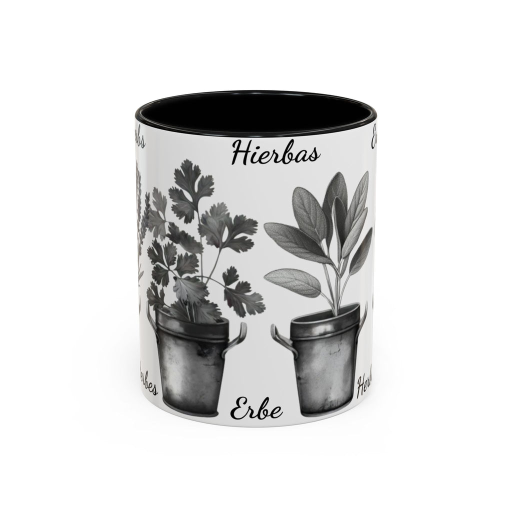 Herb Garden Accent Coffee Mug (Black & White Design) - Green Handle, Botanical Print, Perfect Gift for Plant Lovers, Housewarming, Kitchen Decor, Mother's [...]
