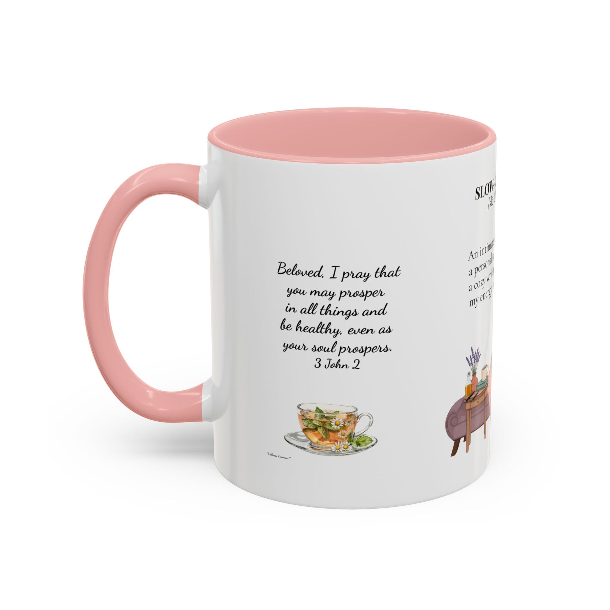 Slow-Living Corner Accent Coffee/Tea Mug — Inspirational Christian Relaxation Herbal (11/15oz)