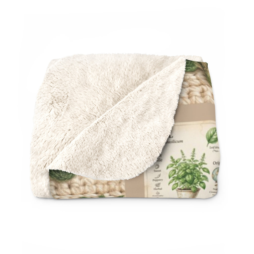 30 Herbs & Spices Sherpa Blanket - Crochet Style