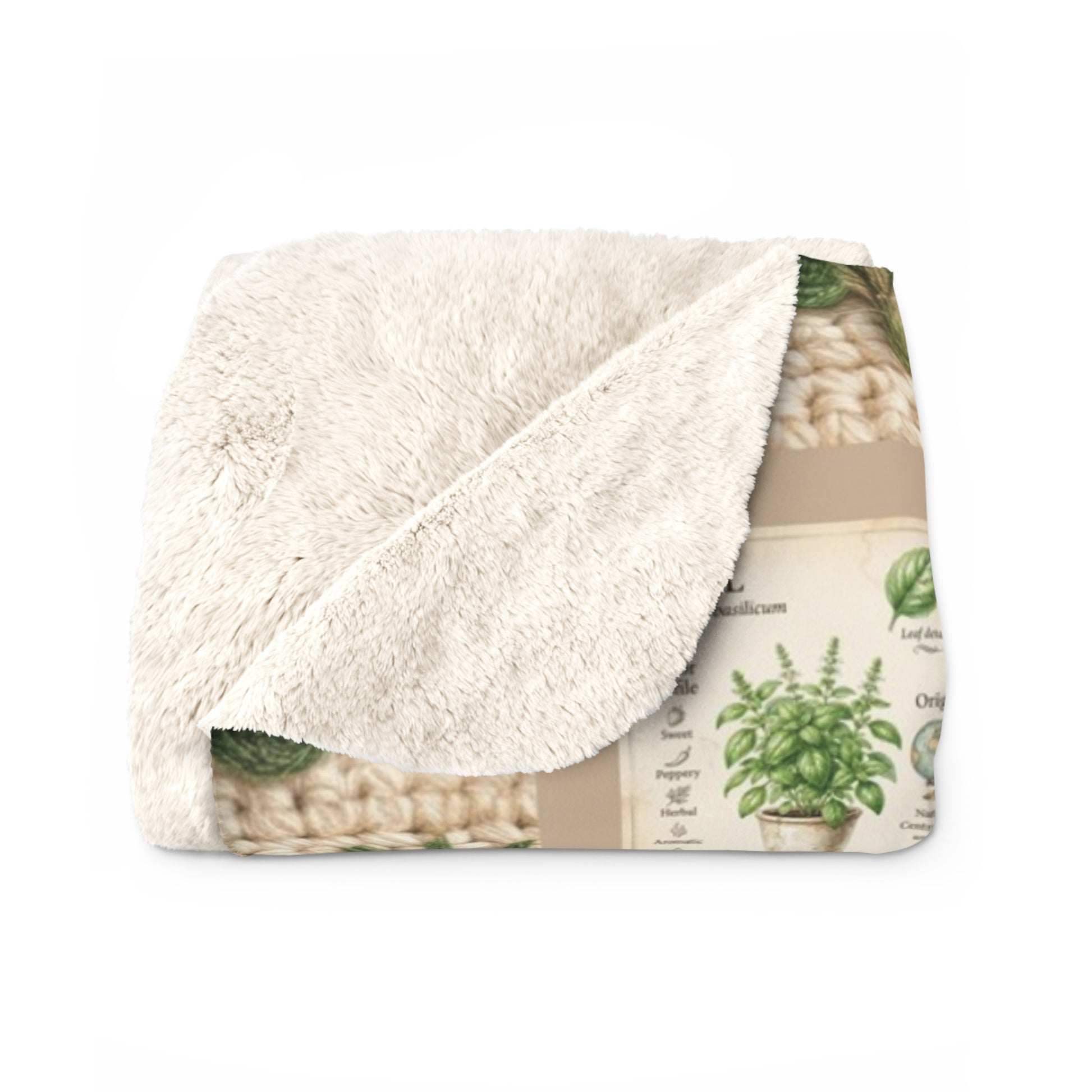 30 Herbs & Spices Sherpa Blanket - Crochet Style