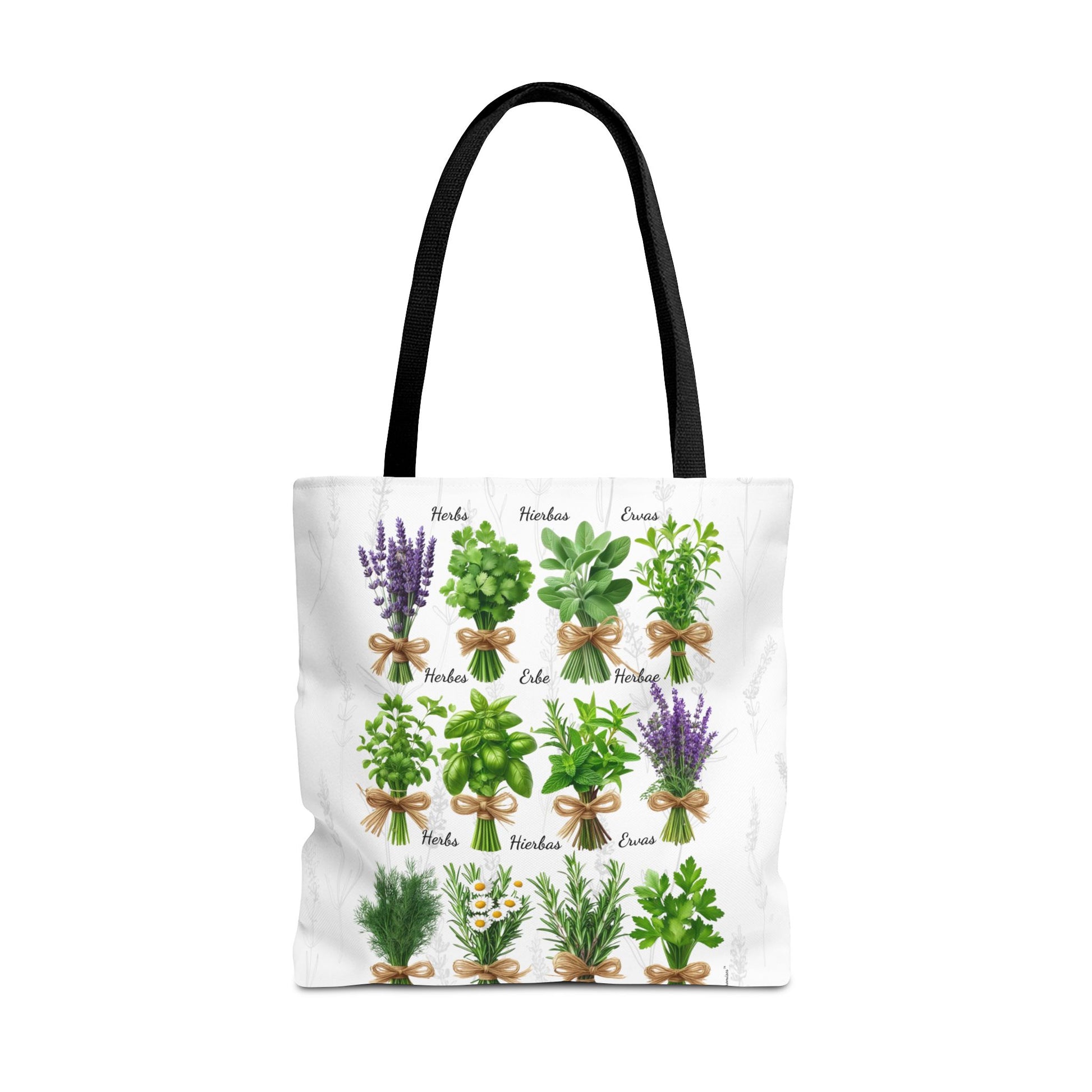 6 Language Herbal Garden Tote Bag | Botanical Shopping Tote | Eco-Friendly Grocery Bag, Plant Lover Gift, Garden Decor, Mothers Day