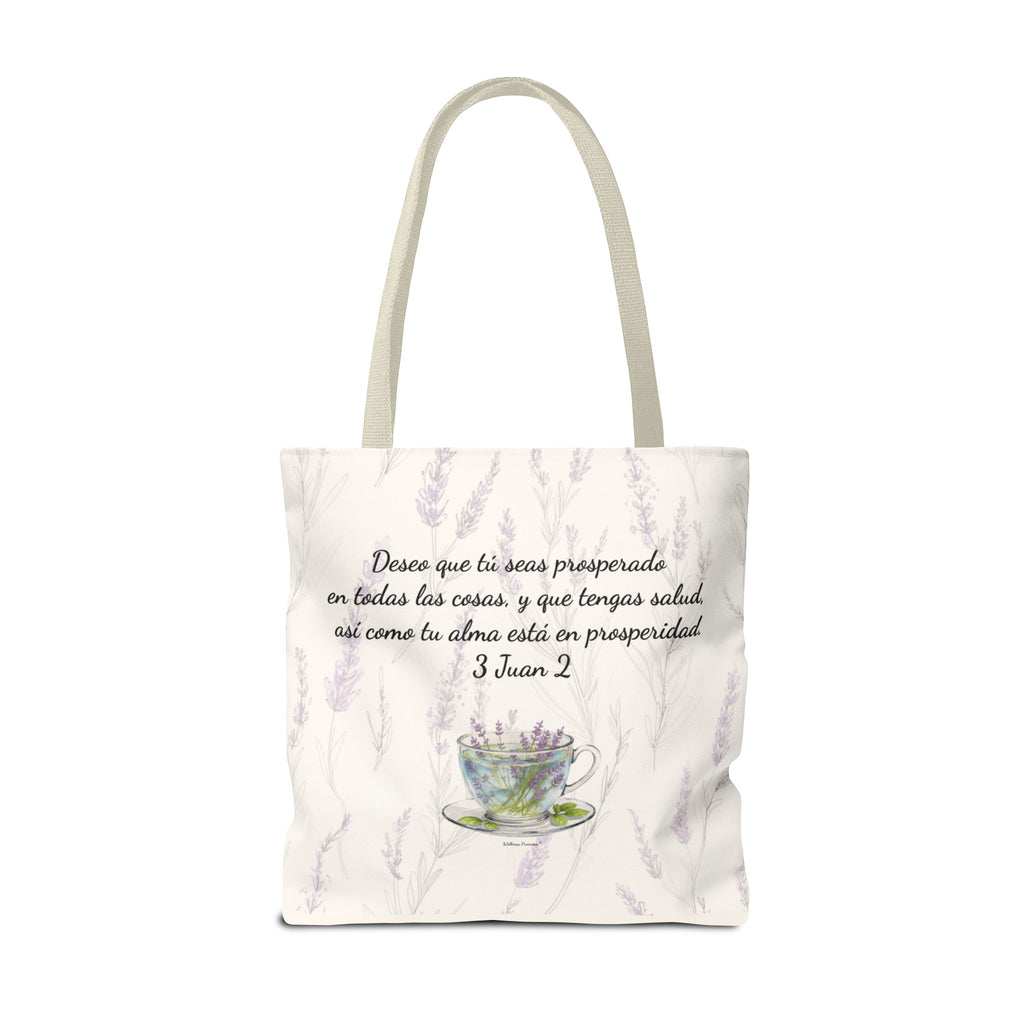 Slow-Living Corner Tote Bag — "Rinconcito Calma" Spanish Cozy Self-Care AOP Canvas Tote with Faith Quotes
