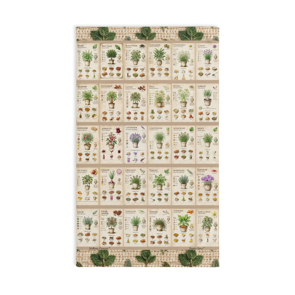 30 Herbs & Spices Kitchen Hand Towel