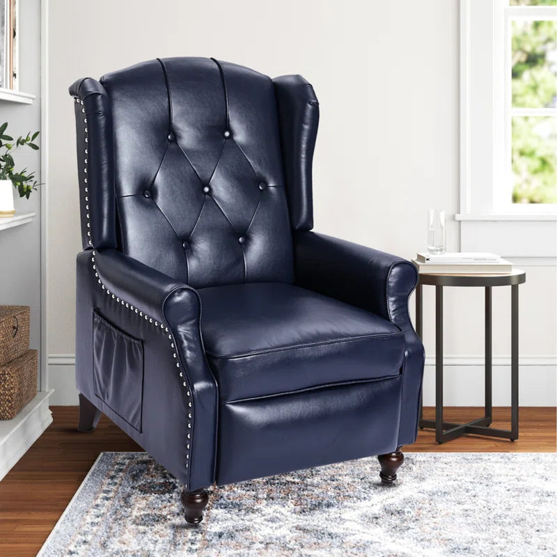 Zelma Upholstered Push Back Recliner W/ Vibratory Massage & Heating Function