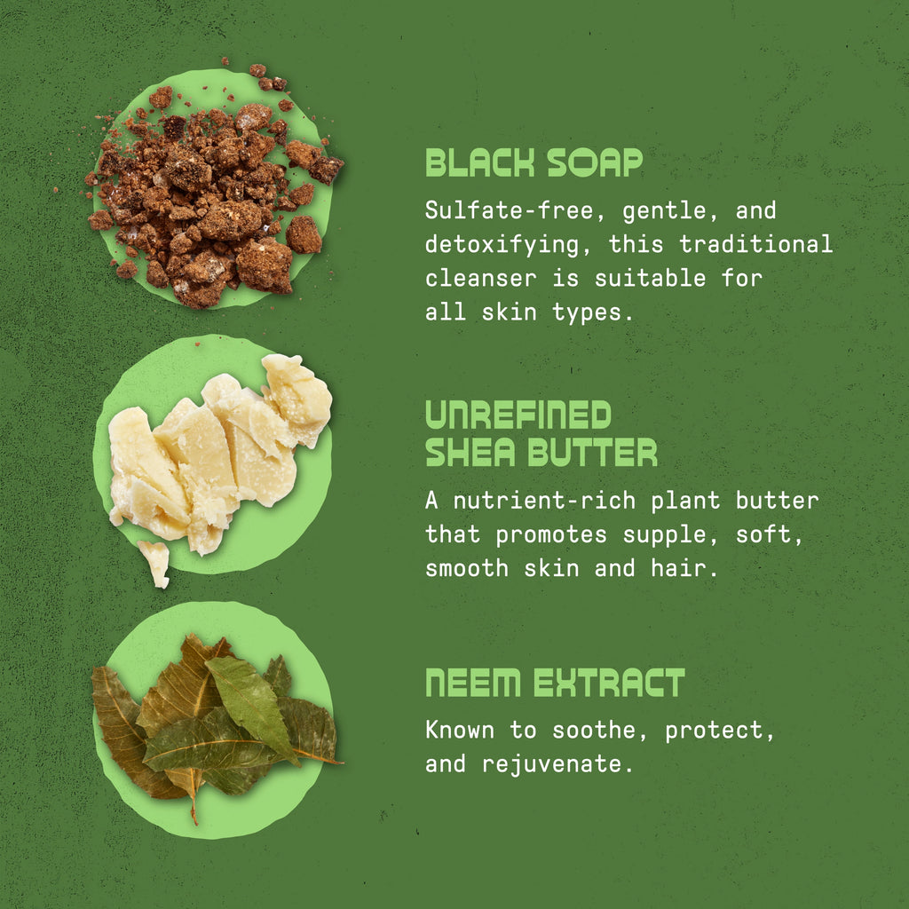 Authentic African Black Soap, All-In-One Soap, Eucalyptus Tea Tree, 32 Fl Oz