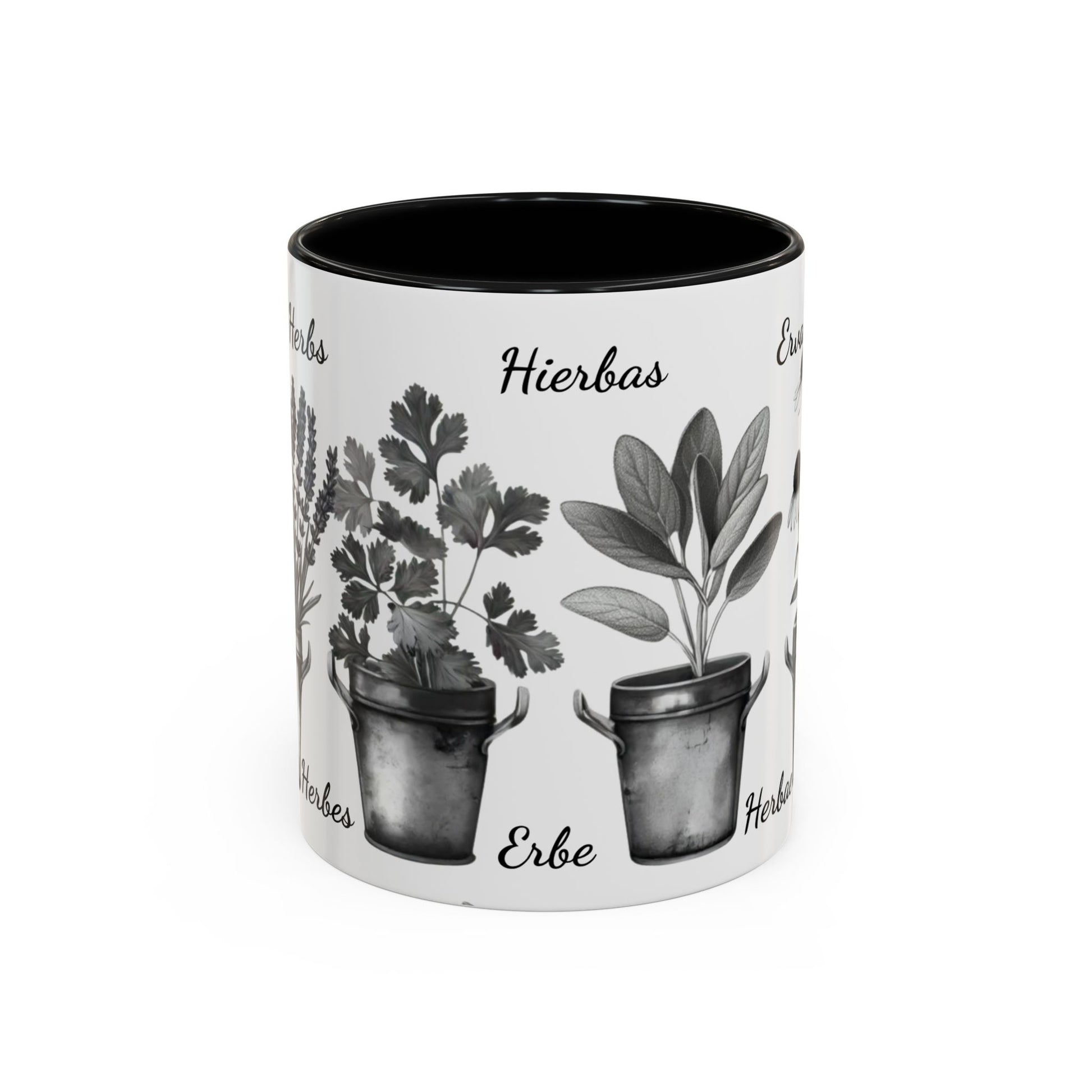 Herb Garden Accent Coffee Mug (Black & White Design) - Green Handle, Botanical Print, Perfect Gift for Plant Lovers, Housewarming, Kitchen Decor, Mother's [...]