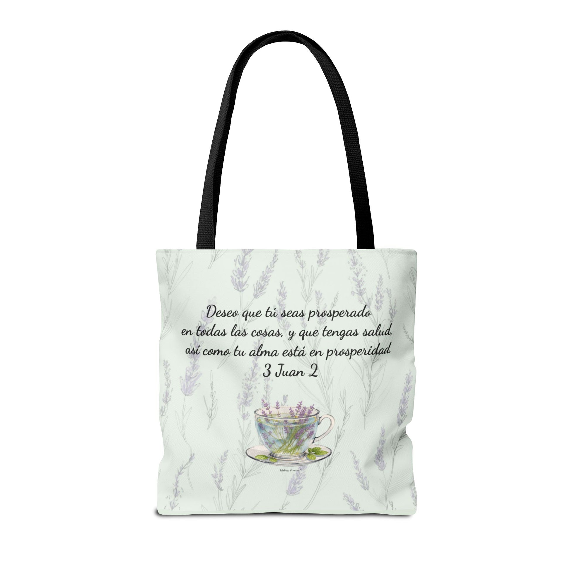 Slow-Living Corner Tote Bag — "Rinconcito Calma" Spanish Cozy Self-Care AOP Canvas Tote with Faith Quotes (Mint Green)