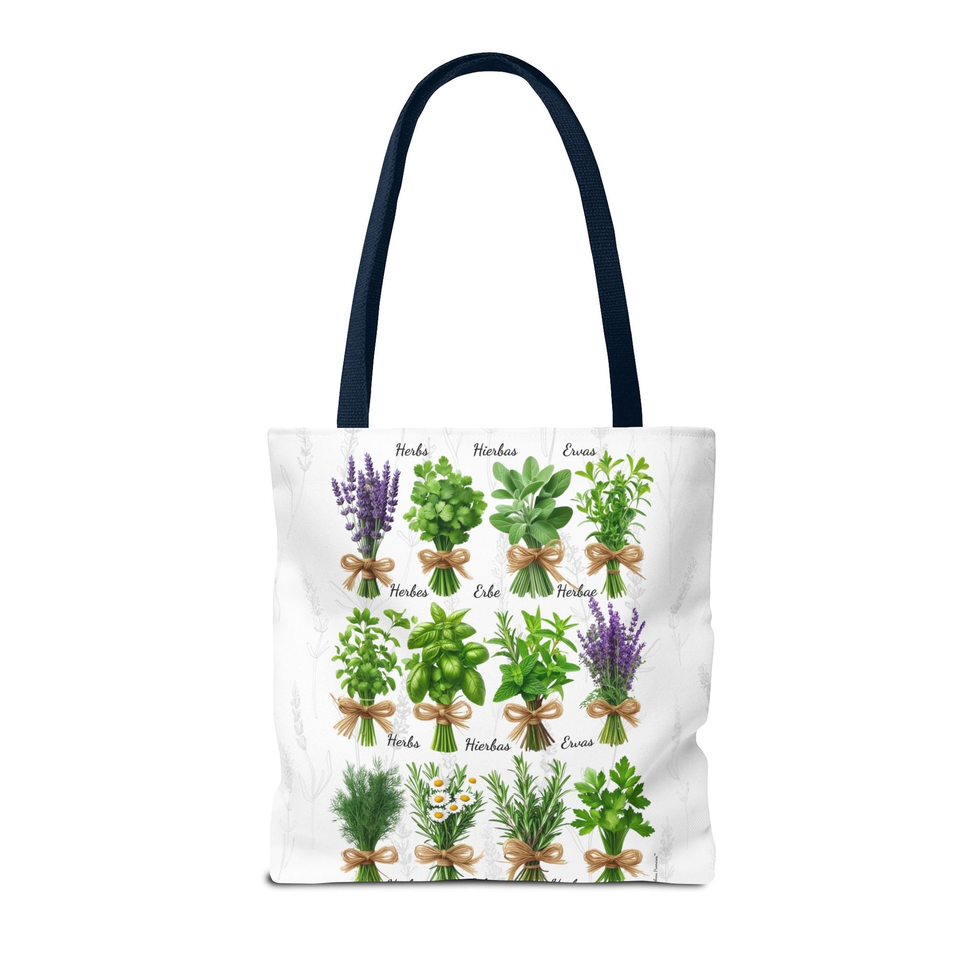 6 Language Herbal Garden Tote Bag | Botanical Shopping Tote | Eco-Friendly Grocery Bag, Plant Lover Gift, Garden Decor, Mothers Day