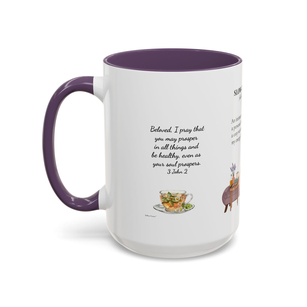 Slow-Living Corner Accent Coffee/Tea Mug — Inspirational Christian Relaxation Herbal (11/15oz)