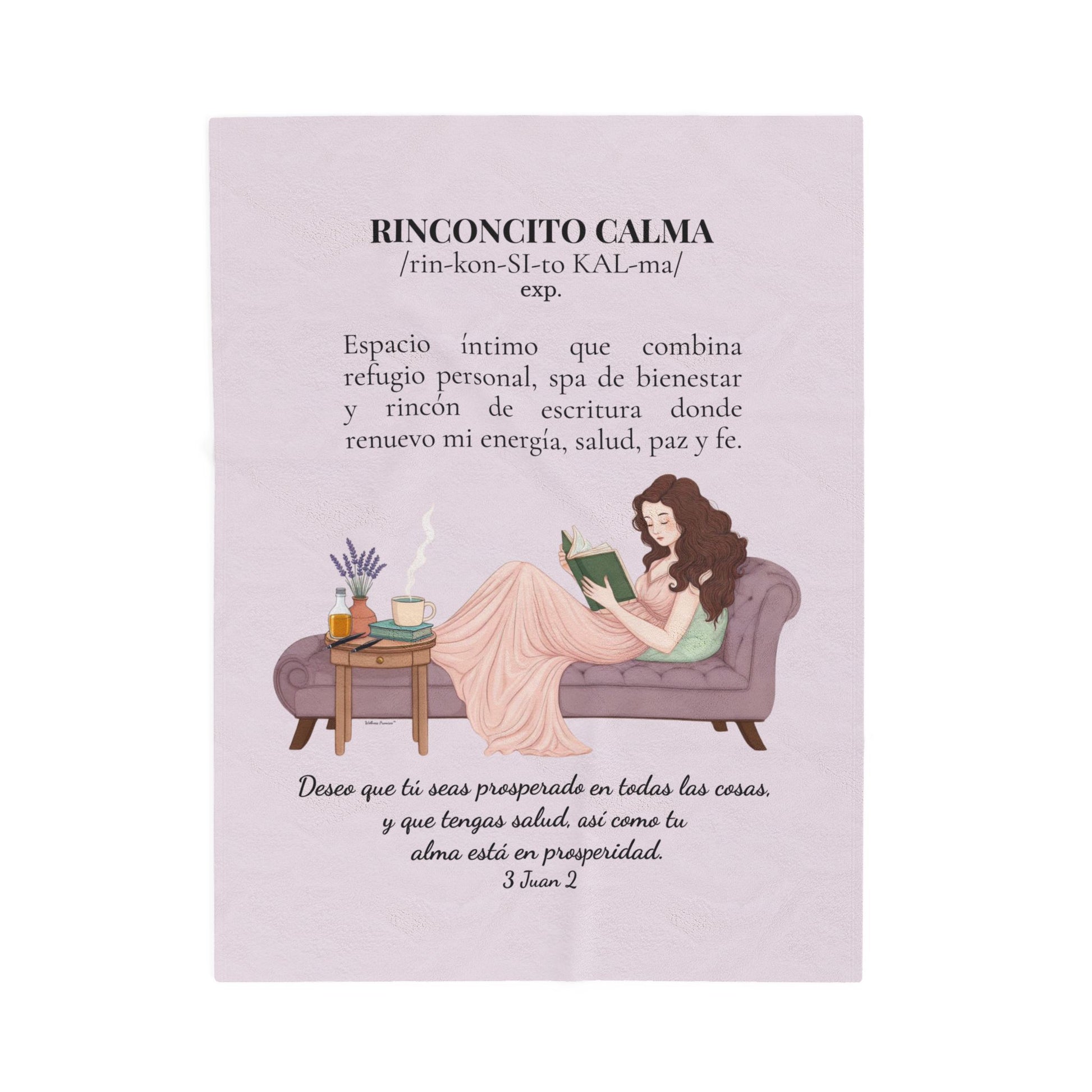 Velveteen Plush Blanket — "Rinconcito Calma" Spanish Bible Cozy Reading Throw