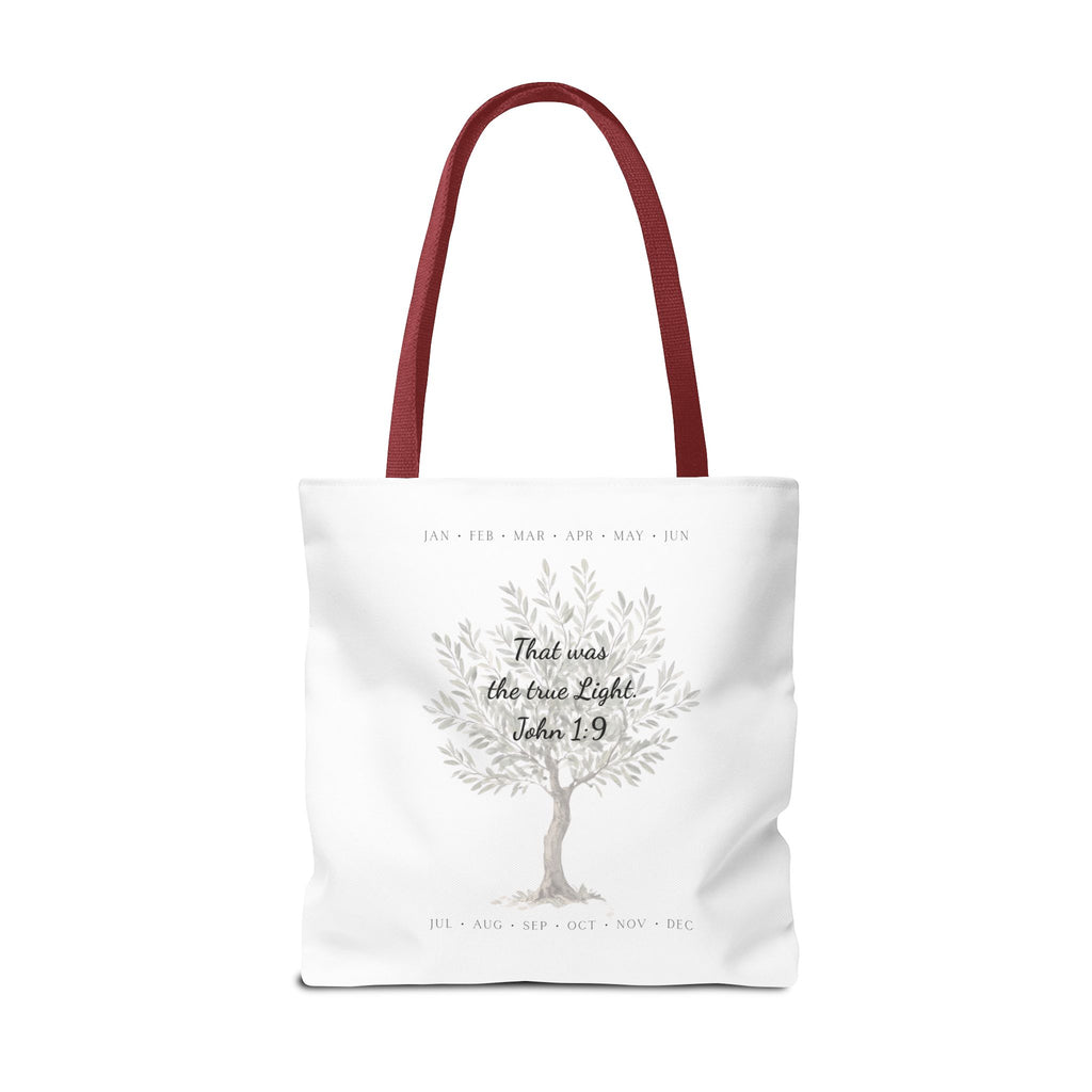 Nativity Tote Bag Year Round — (White Color) "Celebrate Good News All Year" Nativity Tote